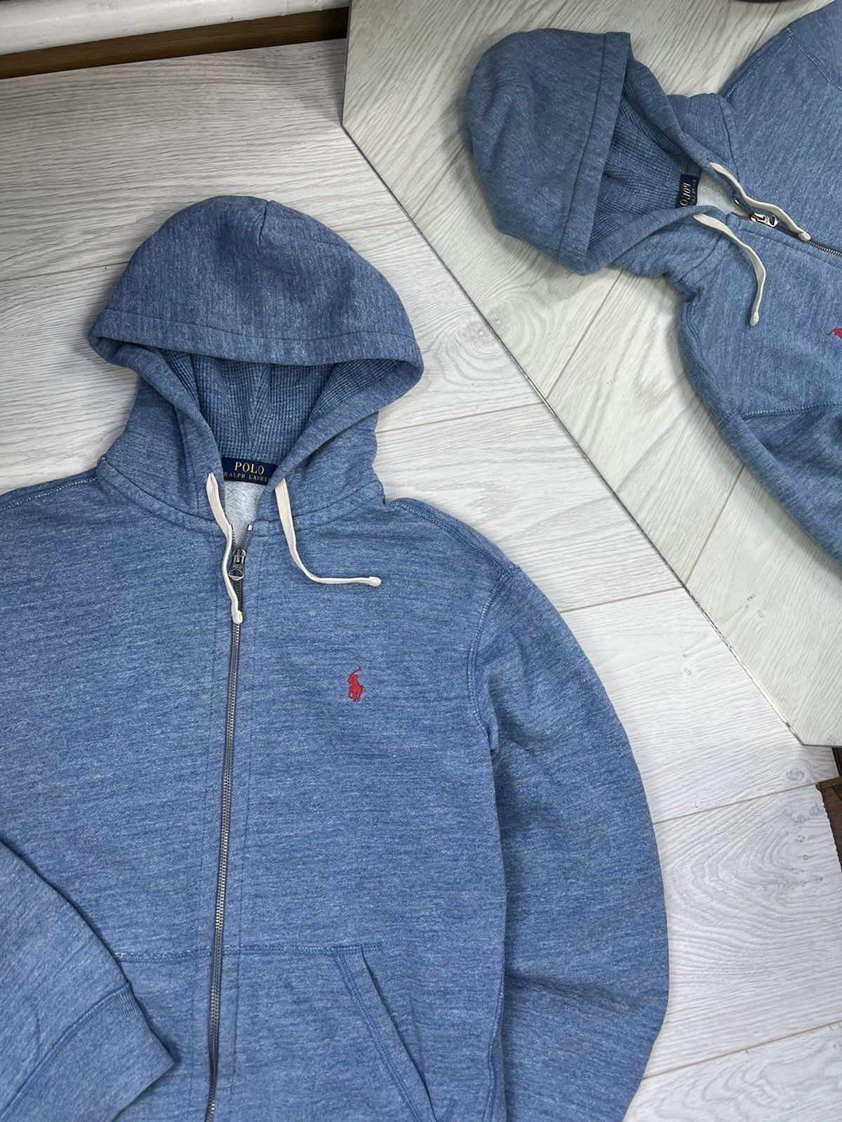 Polo Ralph Lauren × Vintage Vintage Polo By Ralph Lauren Navy Zip Up Hoodie Size US M / EU 48-50 / 2 - 2 Thumbnail