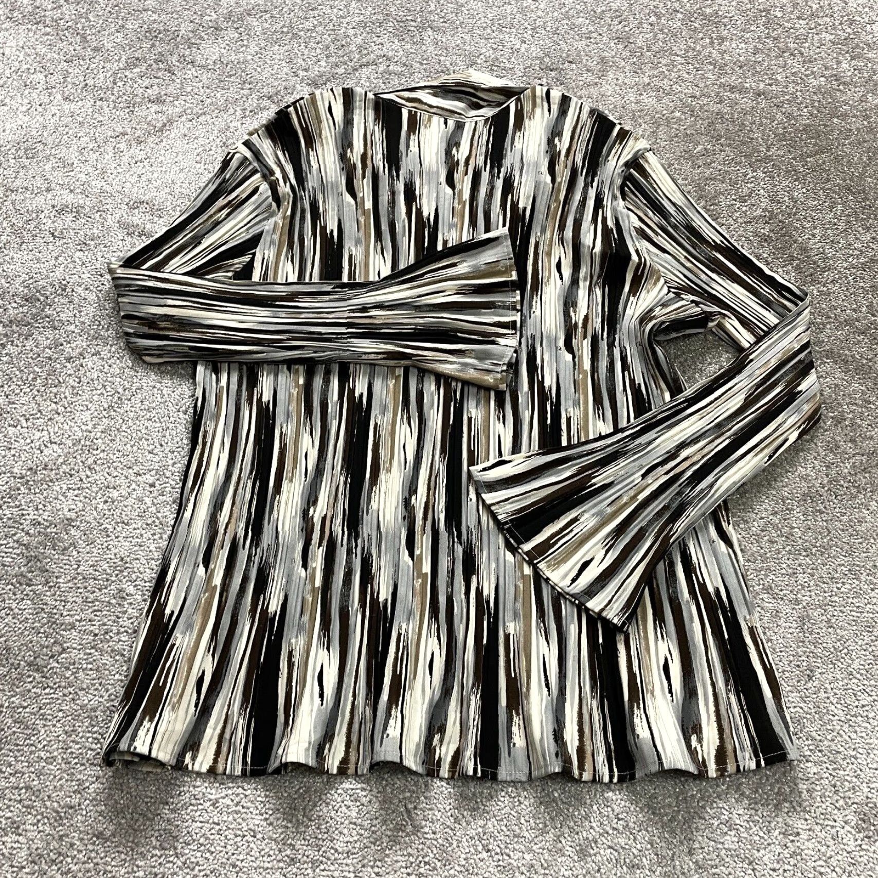 Apt. 9 Apt.9 Button Up Shirt Womens 3XL Multicolor Abstract Bell Long Sleeve Casual Size XXL / US 16-18 / IT 52-54 - 2 Thumbnail
