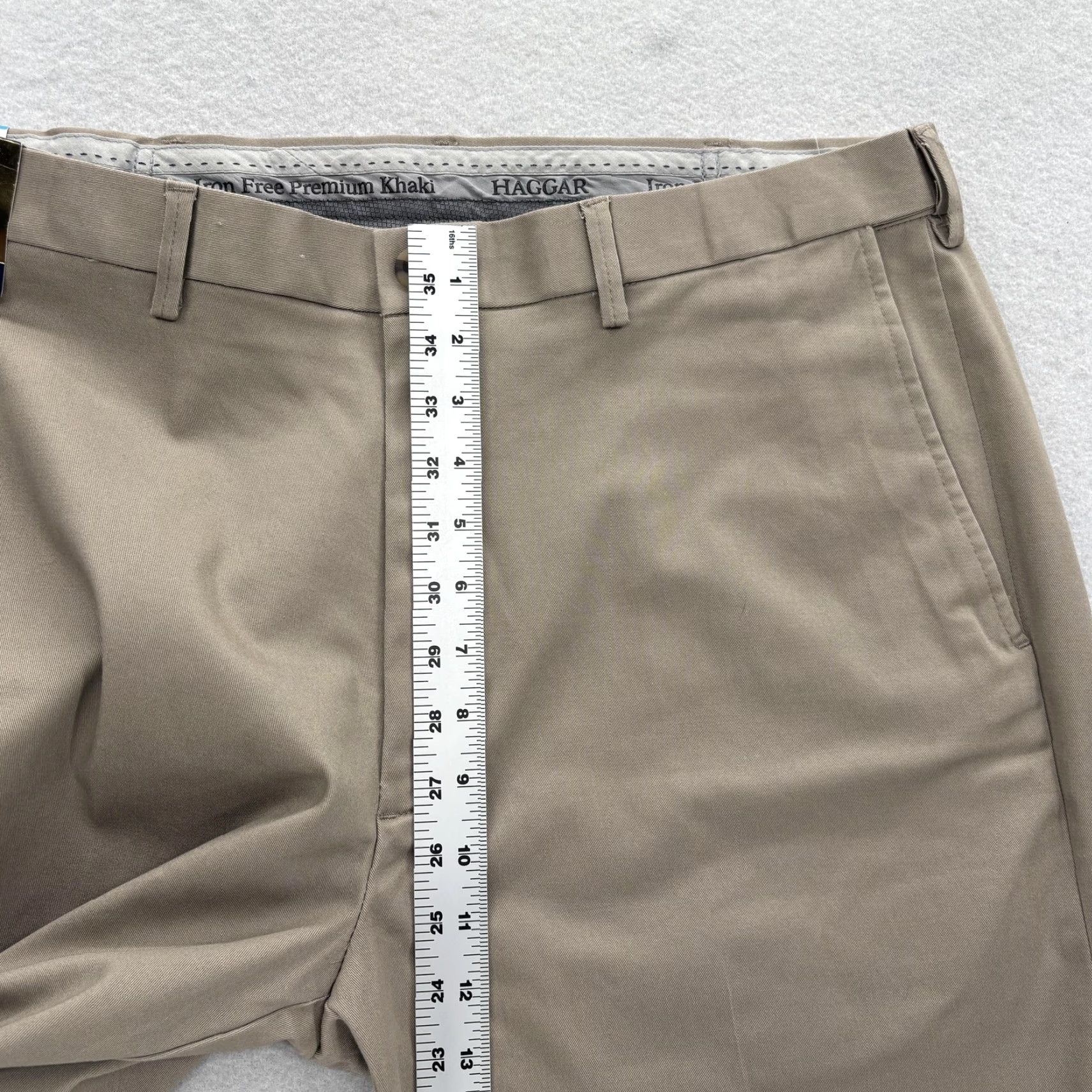 Haggar Haggar Iron Free Premium Khaki Pants Mens 36x34 Beige Classic Fit Stretch NWT Pants Mens 36 Beige Classic Fit Khaki Iron Free Premium Haggar NWT Size US 36 / EU 52 - 7 Thumbnail