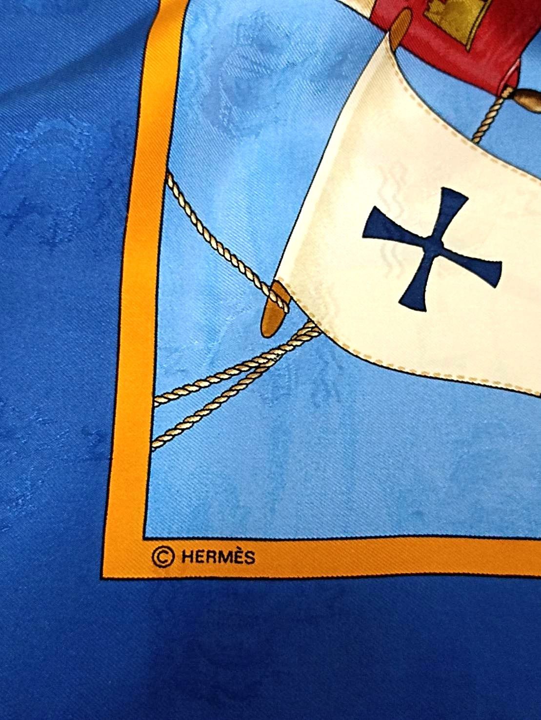 Hermes × Vintage HERME'S CHRISTOPHE COLOMB CARRE 90 VINTAGE SILK SCARF Size ONE SIZE - 2 Thumbnail