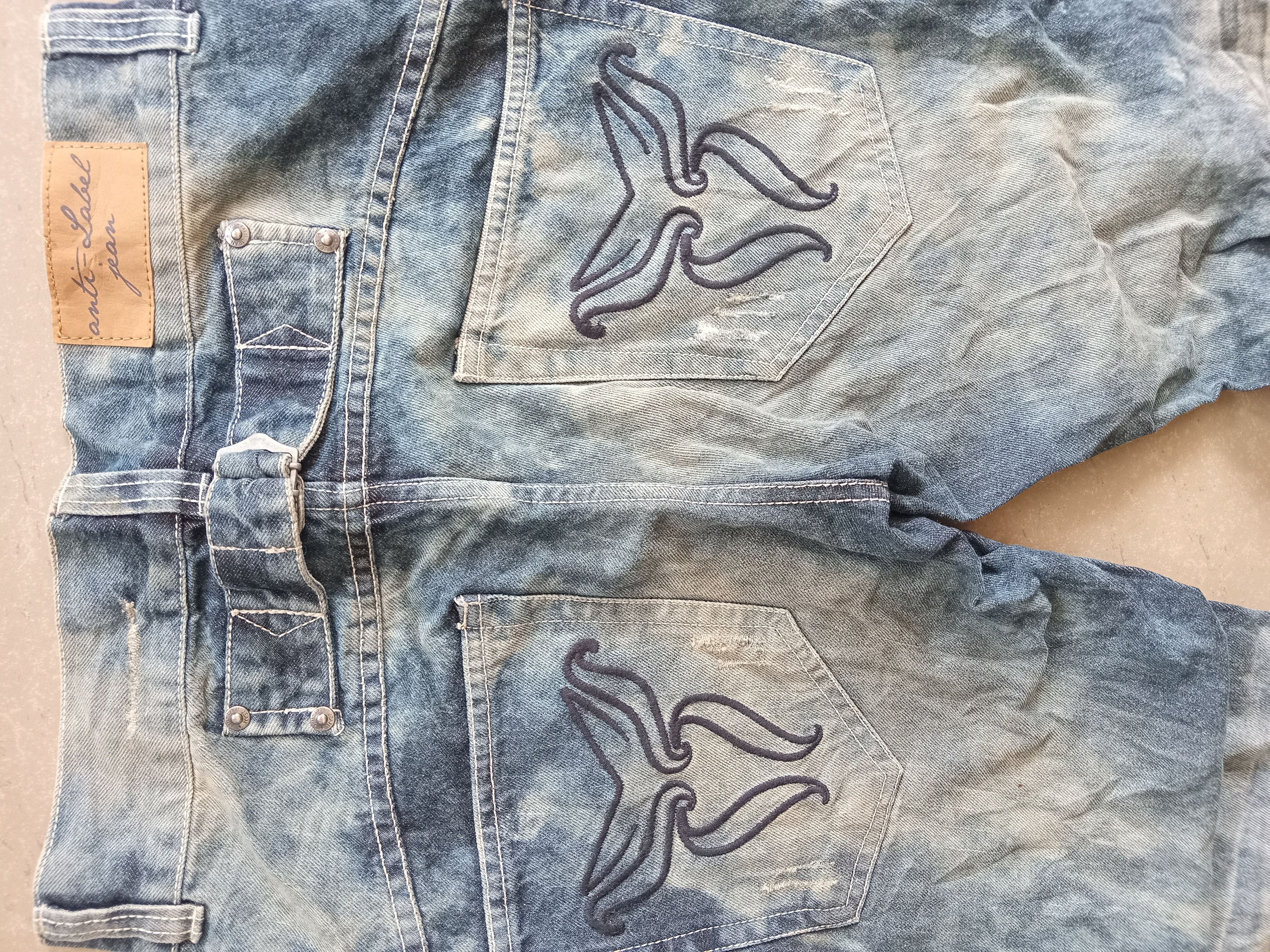 Japanese Brand 💥Style💥ANTI LABEL Asid Wash Distressed Jeans Size US 28 / EU 44 - 6 Thumbnail