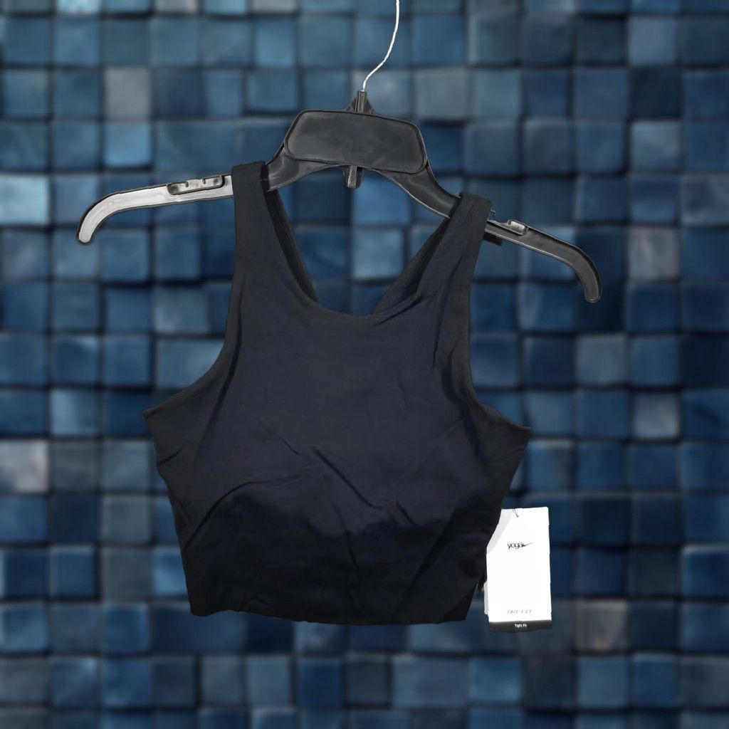 Nike Nike Yoga Dri-FIT Luxe Shelf-Bra Cropped Tank XS Black Women Sports Bra Size ONE SIZE - 1 Thumbnail