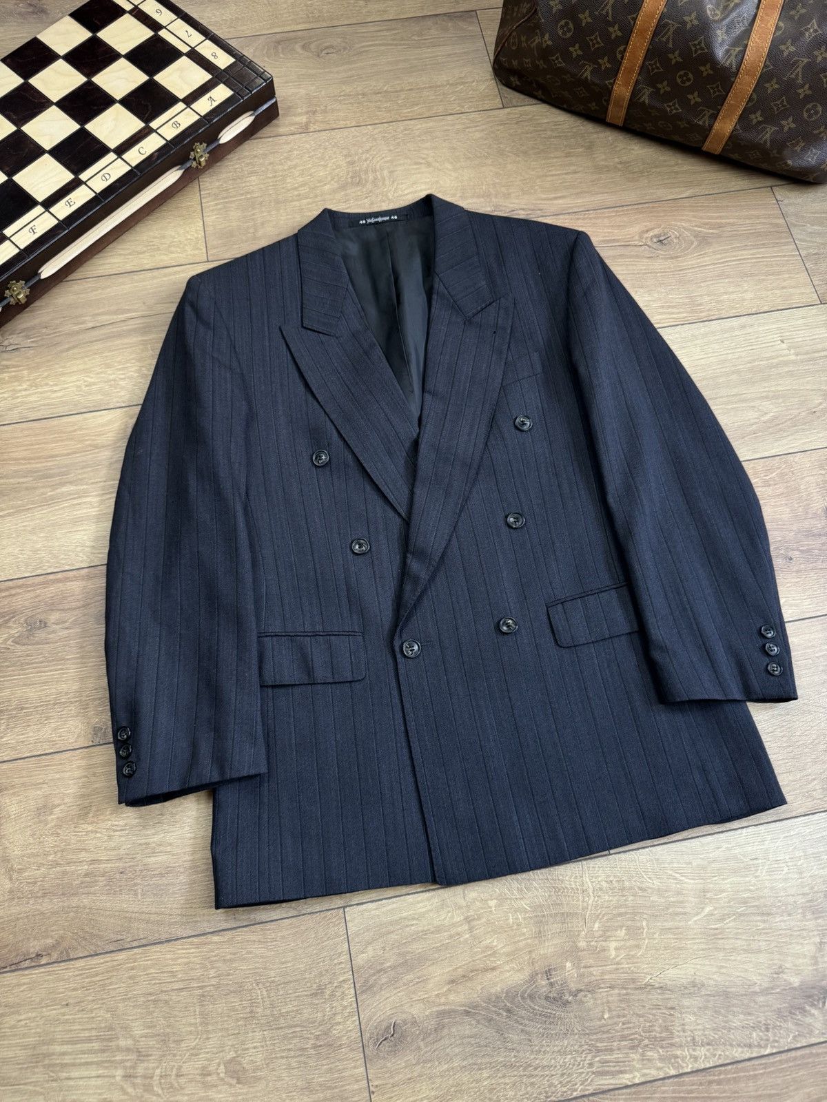 Yves Saint Laurent Vintage wool suit Yves Saint Laurent original luxury item Size 48L - 2 Thumbnail