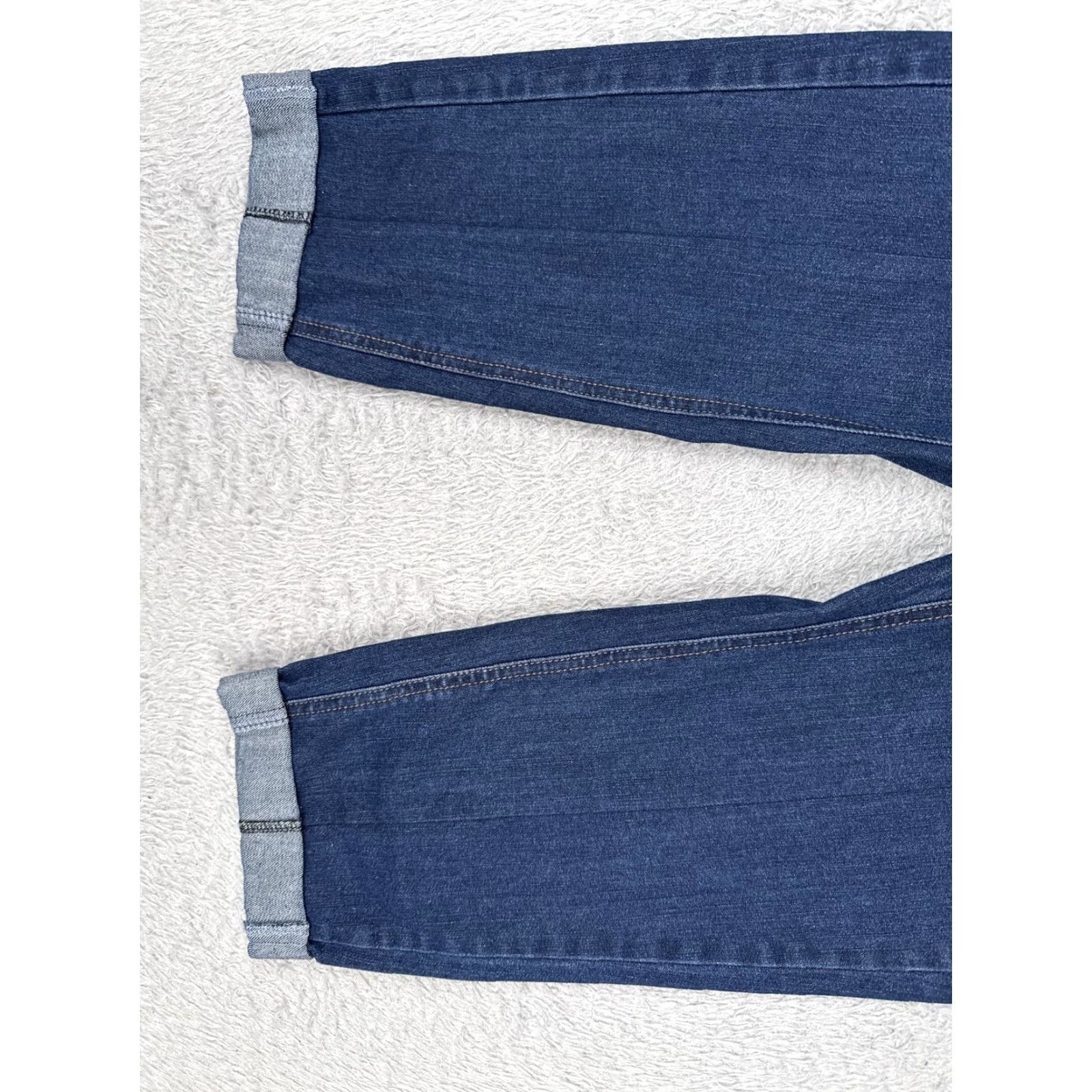 Vintage Unbranded Jeans Women 27x25 Dark Wash Elastic Back Waist Cuffed Ankle Front Seam High Rise Size 27" / US 4 / IT 40 - 2 Thumbnail