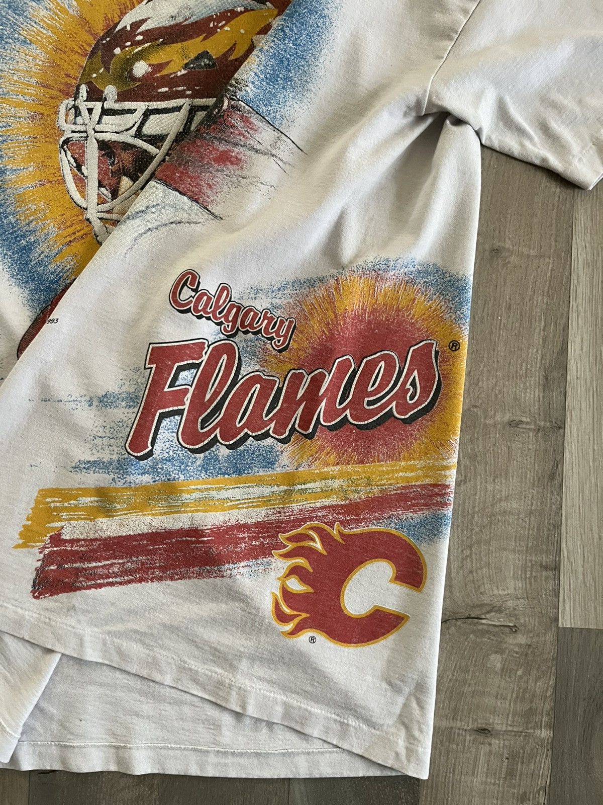 Vintage Vintage Calgary Flames Bulletin Athletic AOP Tee Size US XL / EU 56 / 4 - 8 Thumbnail