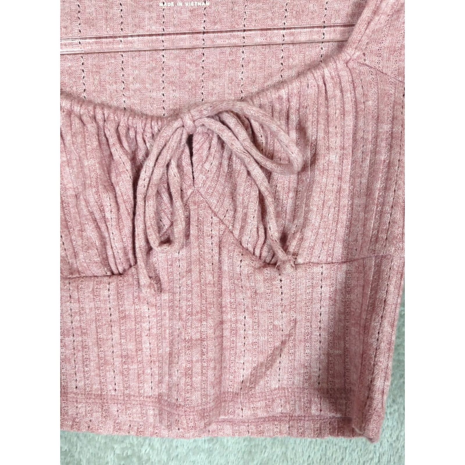 Aeropostale Aeropostale Womens S Pink Rayon blend Long Sleeve cropped Milkmaid Knit Top Size S / US 4 / IT 40 - 2 Thumbnail