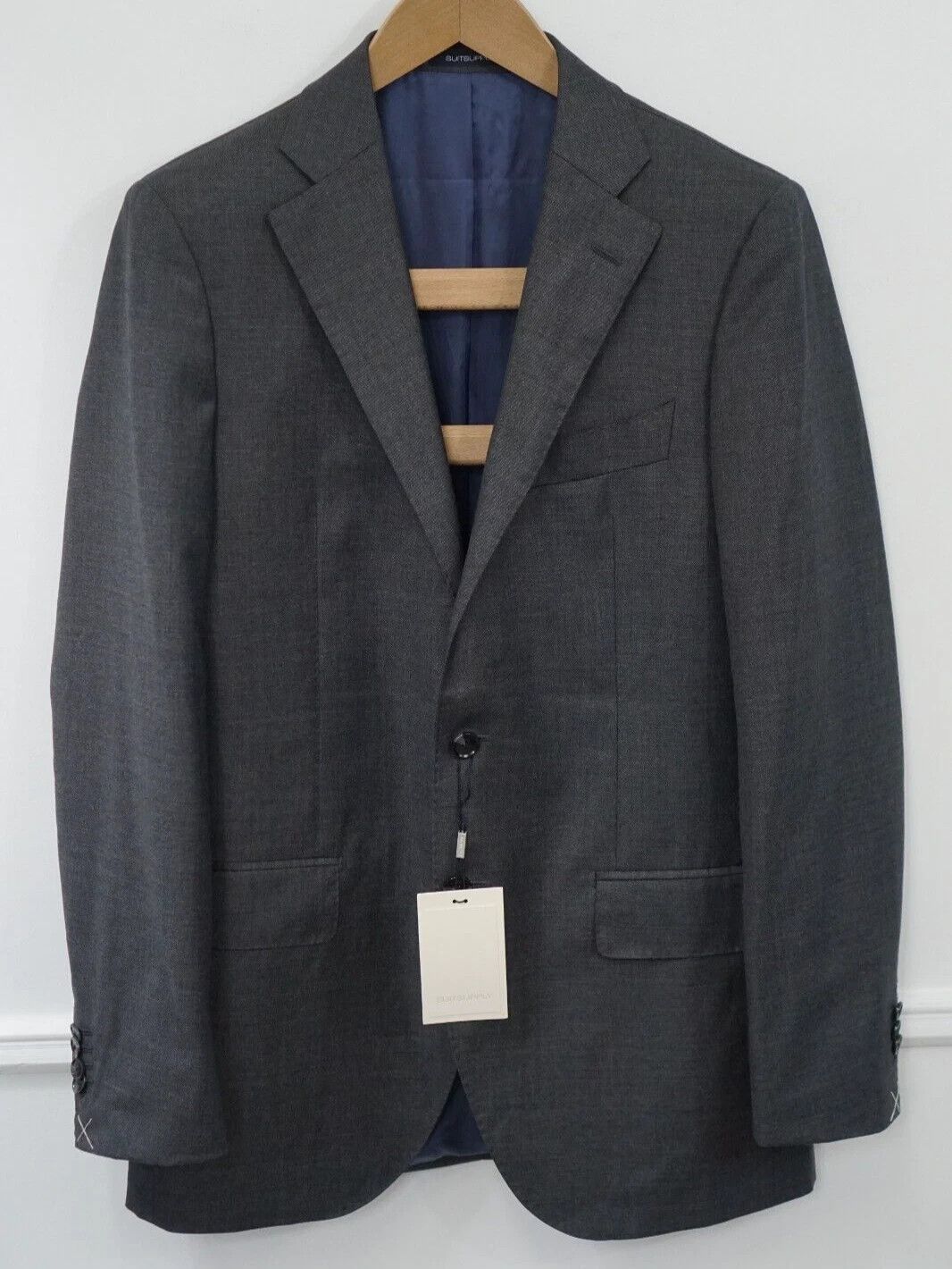 Suitsupply Men Suitsupply Blazer Lazio Grey Wool Vitale Barberis US40L Size 40L - 1 Thumbnail