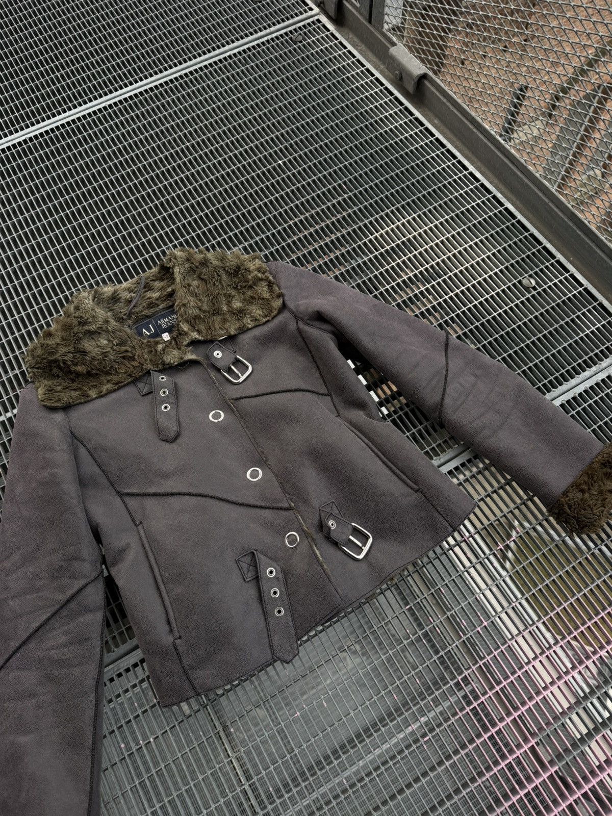 Armani Armani Jeans Suede Mohair Fuzzy Jacket Size S / US 4 / IT 40 - 5 Thumbnail
