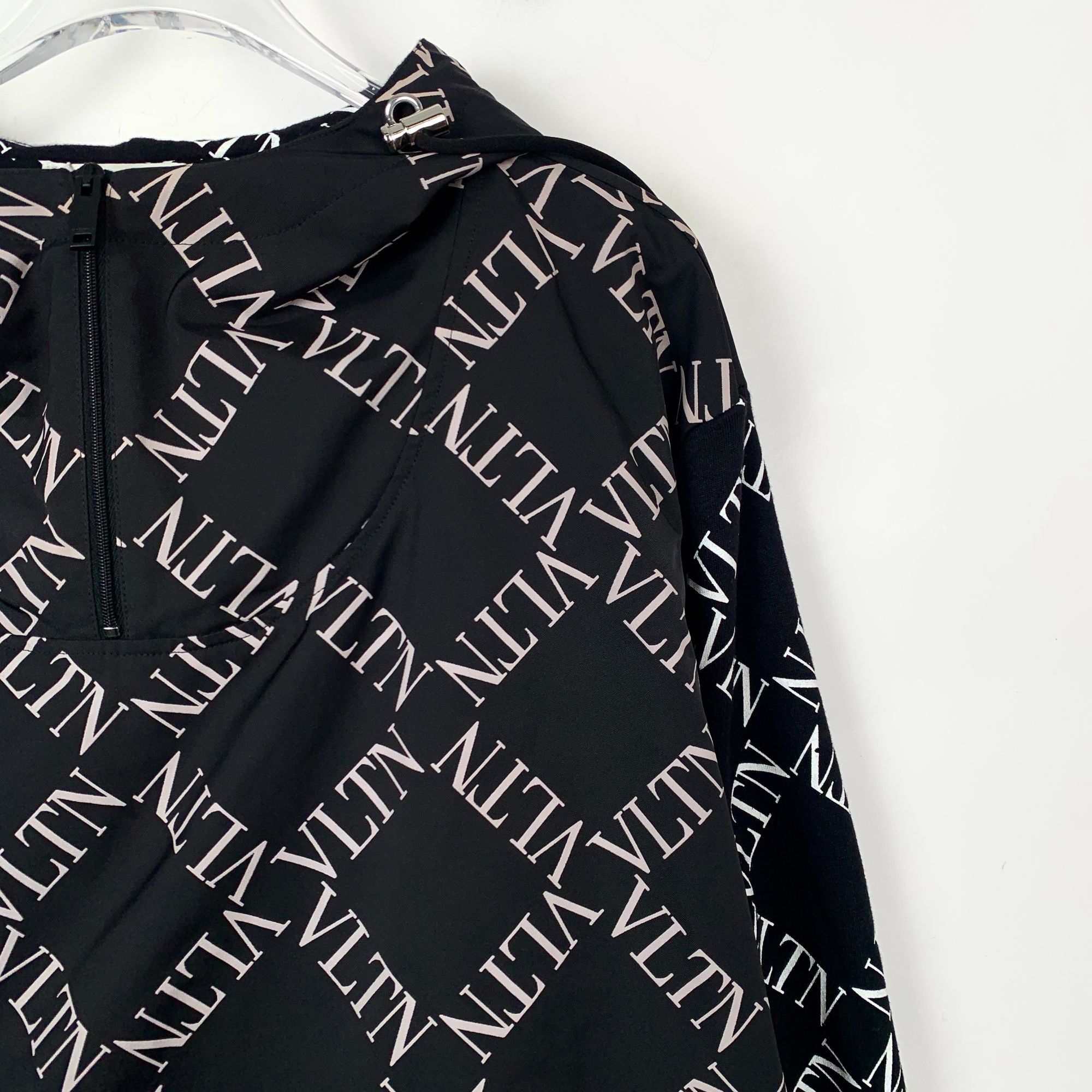 Valentino Valentino Black Logo Print Hooded Half-Zip Sweatshirt (Size Size US M / EU 48-50 / 2 - 6 Thumbnail
