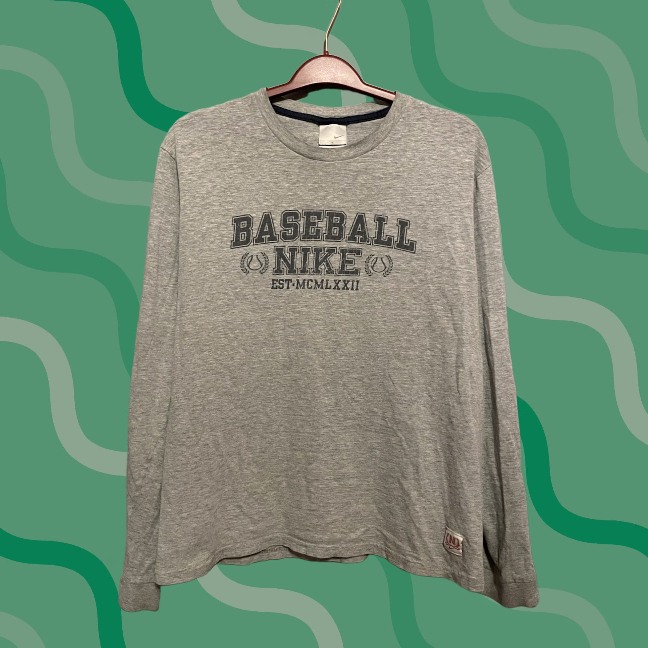 Nike Nike Y2K Vintage Baseball Long Sleeve Shirt Gray Size Large (C353) - Size US L / EU 52-54 / 3 - 1 Thumbnail