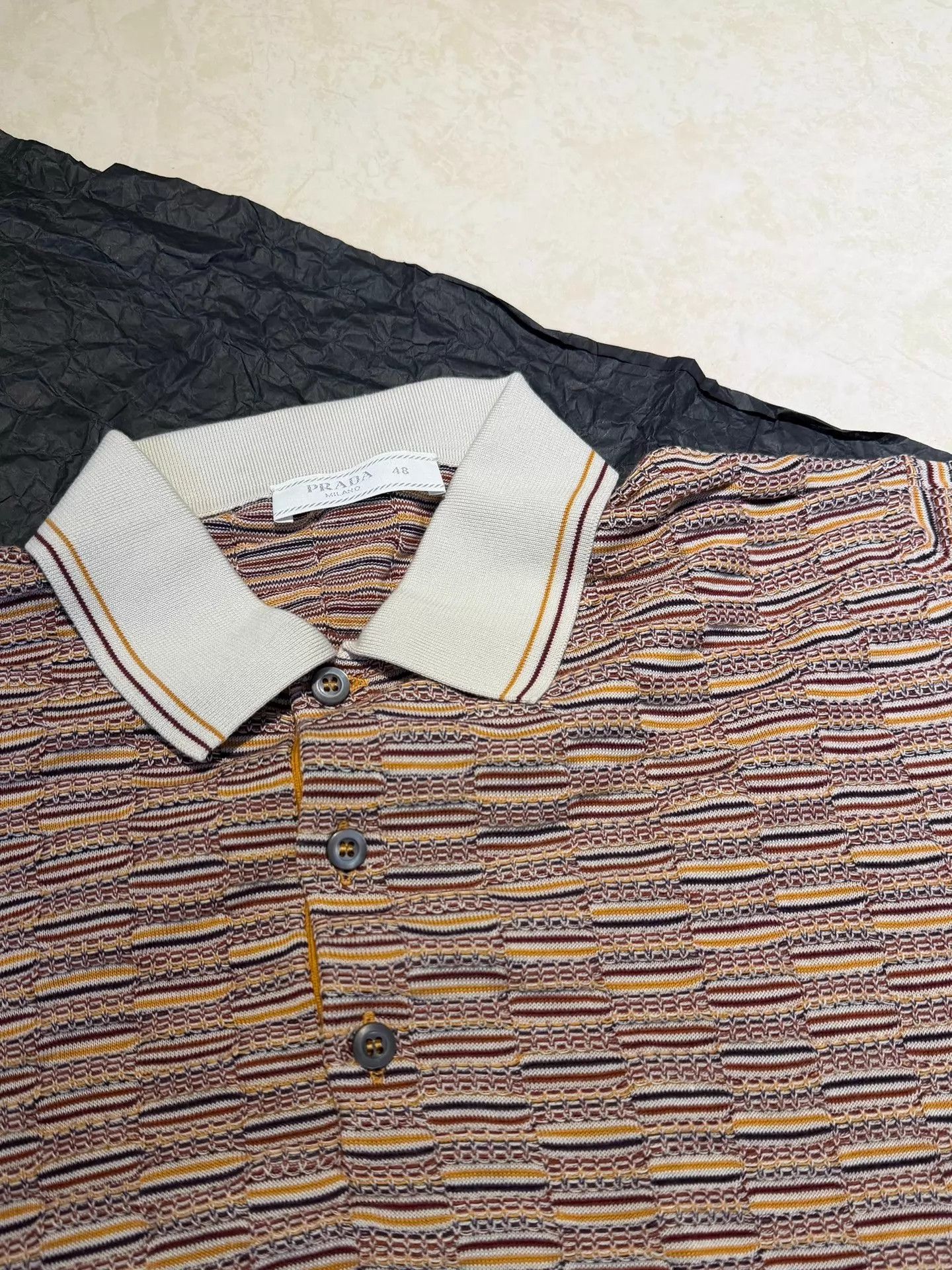 Prada PRADA Knit Polo Short Sleeve Colorblock Floral Old Money 48 Size US M / EU 48-50 / 2 - 3 Thumbnail