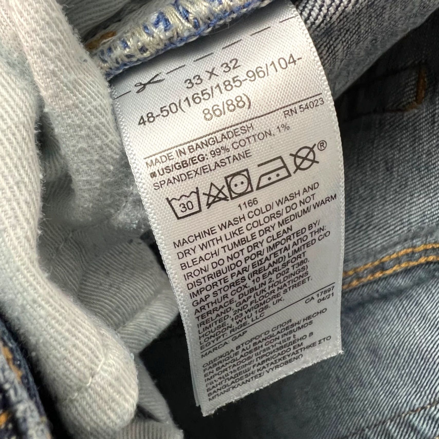 Gap Gap 1969 Slim Fit Denim Jeans Blue Cotton Blend 5-Pocket Regular 32x32 Mens Straight Events Vintage None Mens Size US 32 / EU 48 - 4 Thumbnail