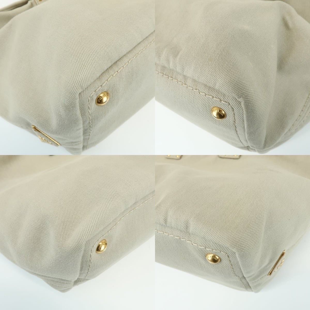 Prada Prada Canapa Logo Denim Tote Light Beige Size ONE SIZE - 5 Thumbnail