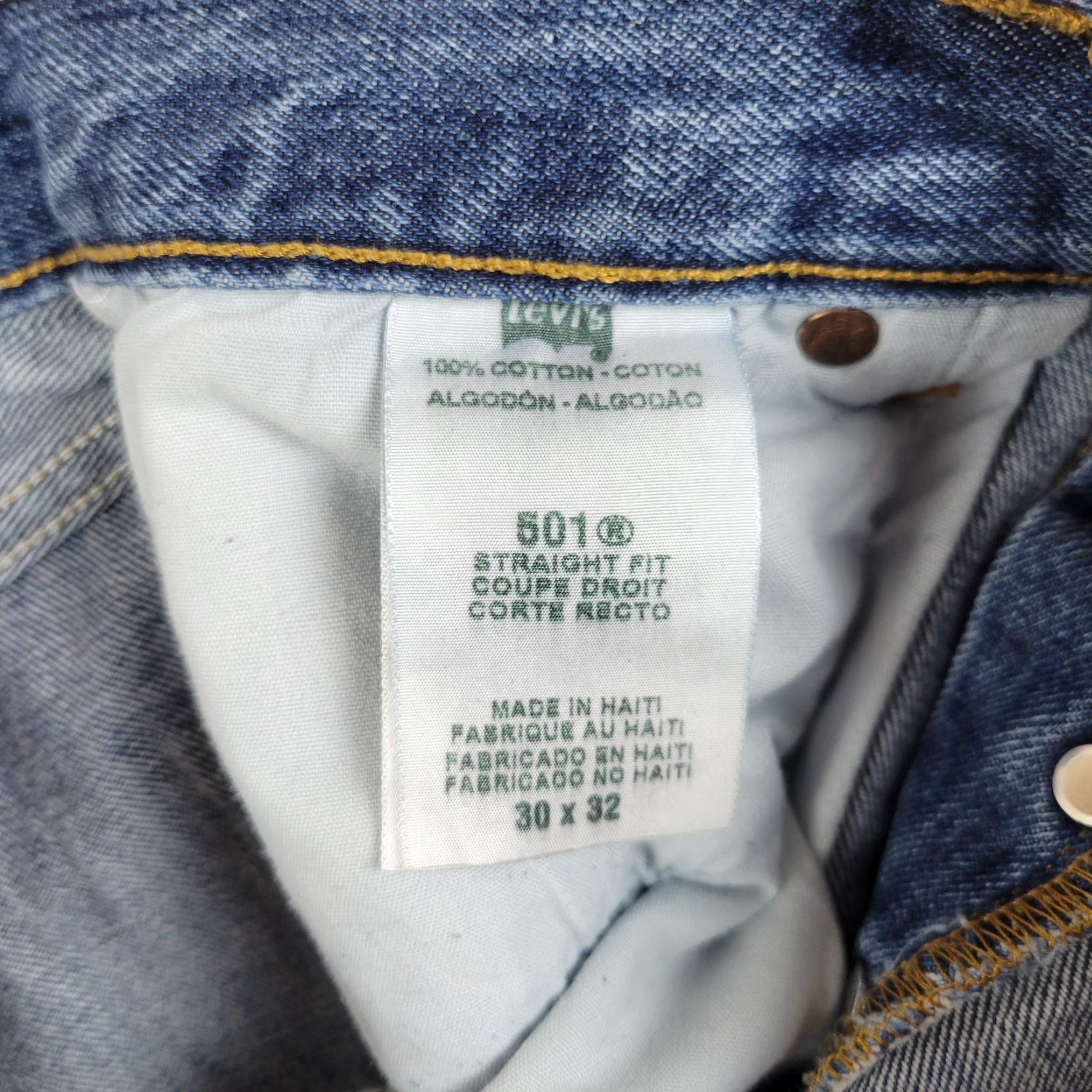 Levi's Levis 501 Jeans Mens 30x32 Blue Straight Leg Button Fly Medium Wash Denim Pants Jeans Size US 30 / EU 46 - 3 Thumbnail