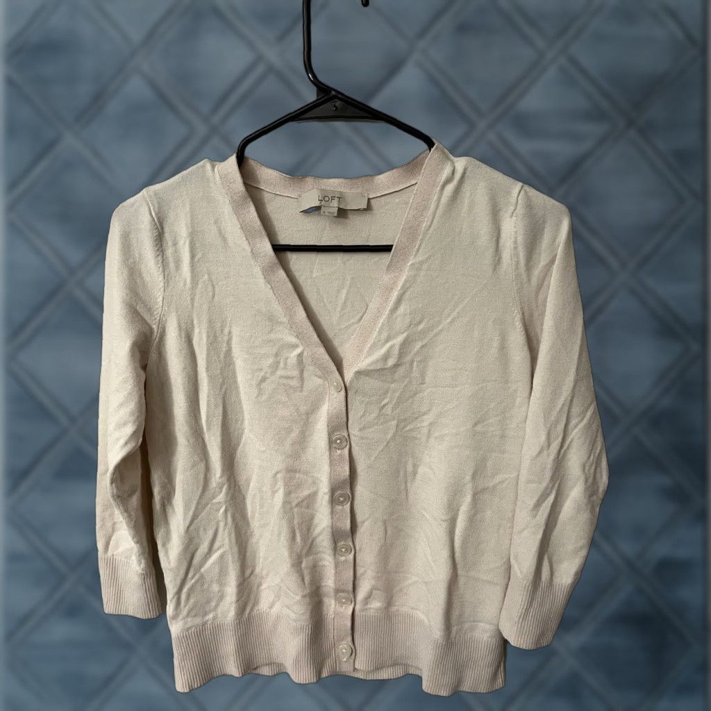 Loft LOFT Cardigan Womens Small Open Front Pink 3/4 Sleeve Lightweight Casual Size S / US 4 / IT 40 - 1 Thumbnail
