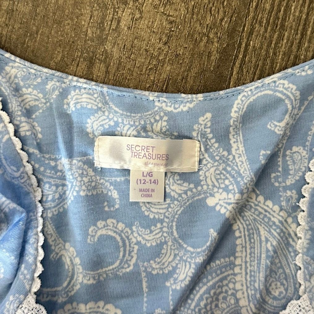 Other secret treasures paisley blue white night dress Size L / US 10 / IT 46 - 3 Thumbnail
