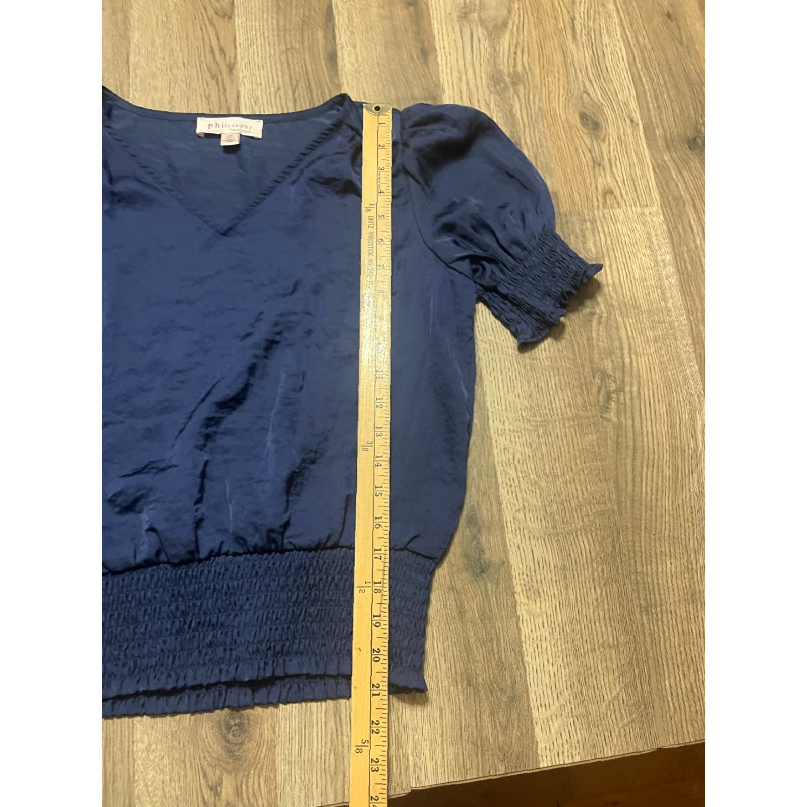 Vintage **Women's Philosophy Blouse, Size Small, Blue, Short Sleeve, V-Neck** User: **Women's Size Small Philosophy Blouse, Blue, Short Sleeve, V-Neck** Size S / US 4 / IT 40 - 5 Thumbnail
