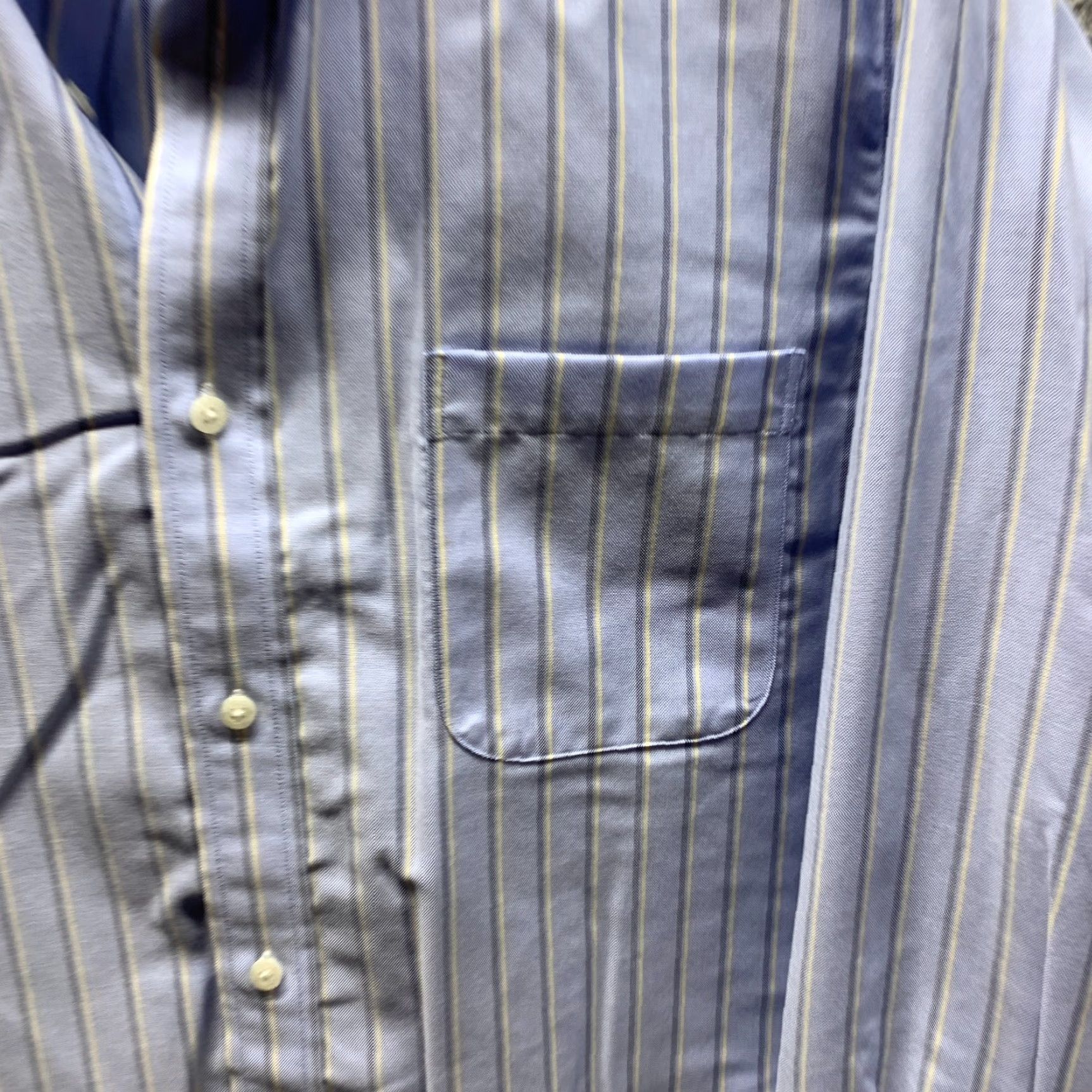 Lands' End Lands' End Shirt Mens Adult Large 16 Blue Striped Button Up Casual Cotton Long Sleeve Collar Down Button-Up Size US L / EU 52-54 / 3 - 3 Thumbnail