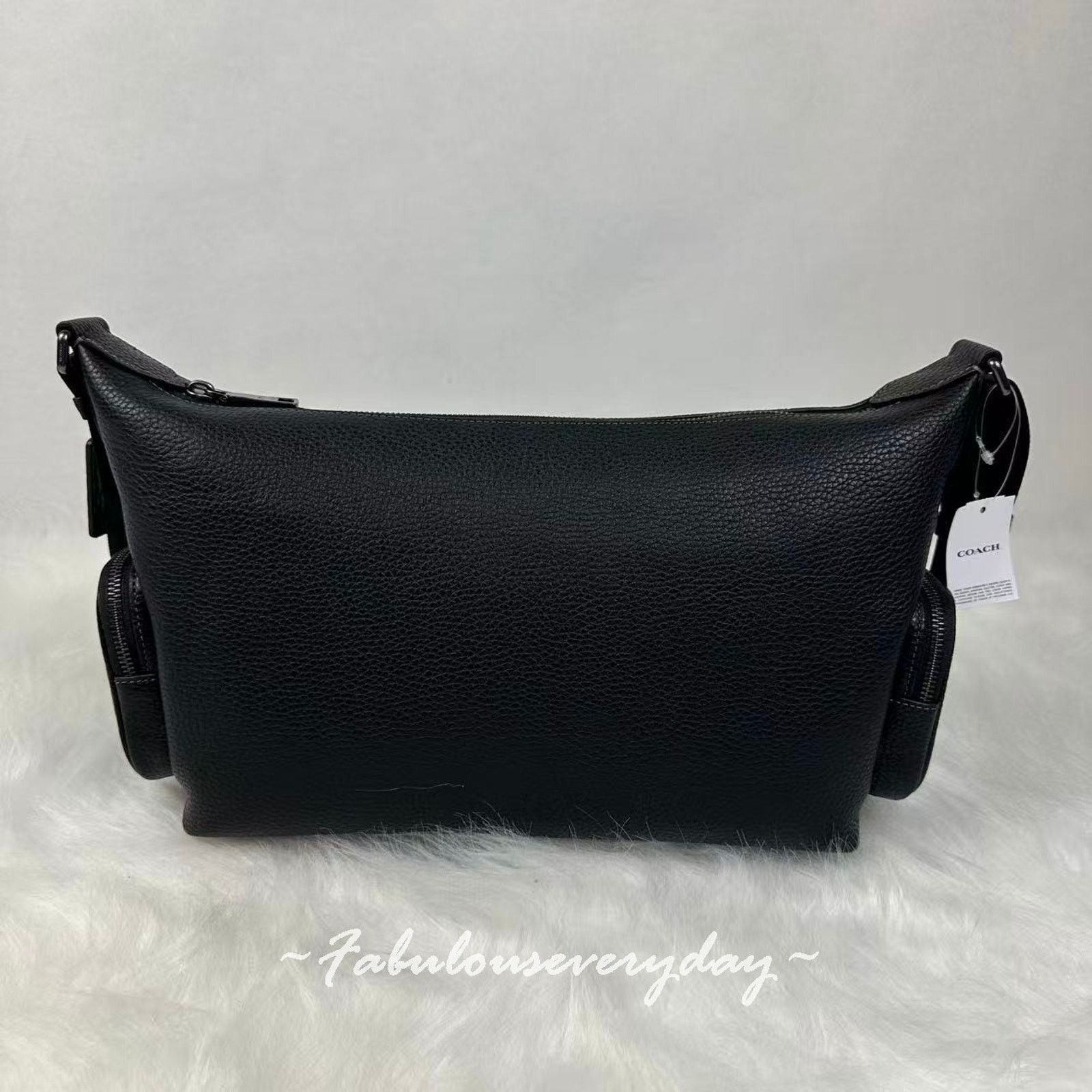 Coach Coach Men's Finn Crossbody Bag Pockets Leather/Silver/Black Size ONE SIZE - 4 Thumbnail