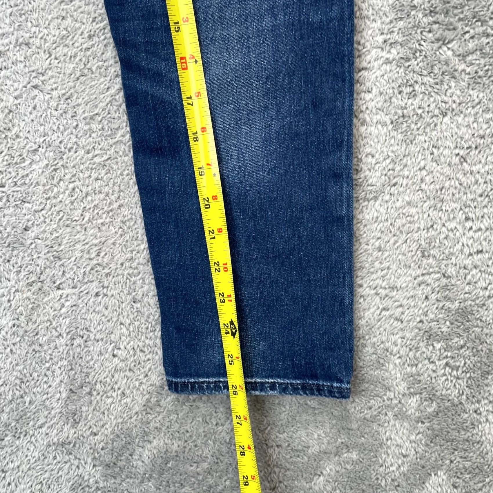Gap Gap Jeans Womens 32x26 Blue 1969 Tapered Leg Whiskered Denim Logo Cotton Stretch Size 24" / US 00 / IT 34 - 6 Thumbnail