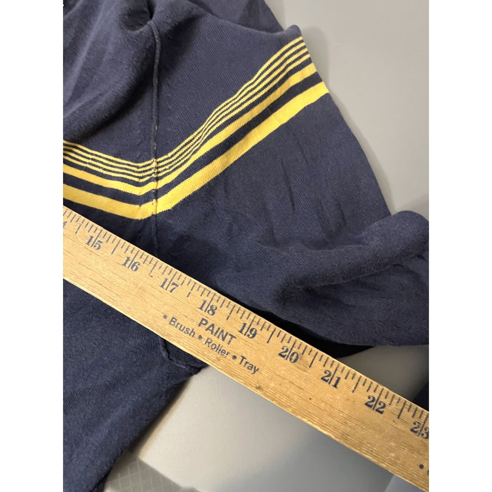Banana Republic Banana Republic Sweater Mens Large Blue W/Yellow Stripe Full Zip Knit Cotton Size US L / EU 52-54 / 3 - 5 Thumbnail