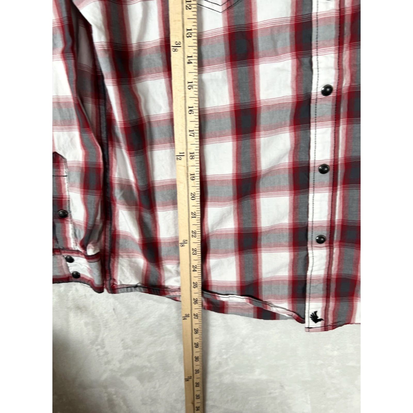 Cody James Cody James Shirt Mens Large Red Gray Plaid Western Snap Front Long Sleeve Size US L / EU 52-54 / 3 - 5 Thumbnail