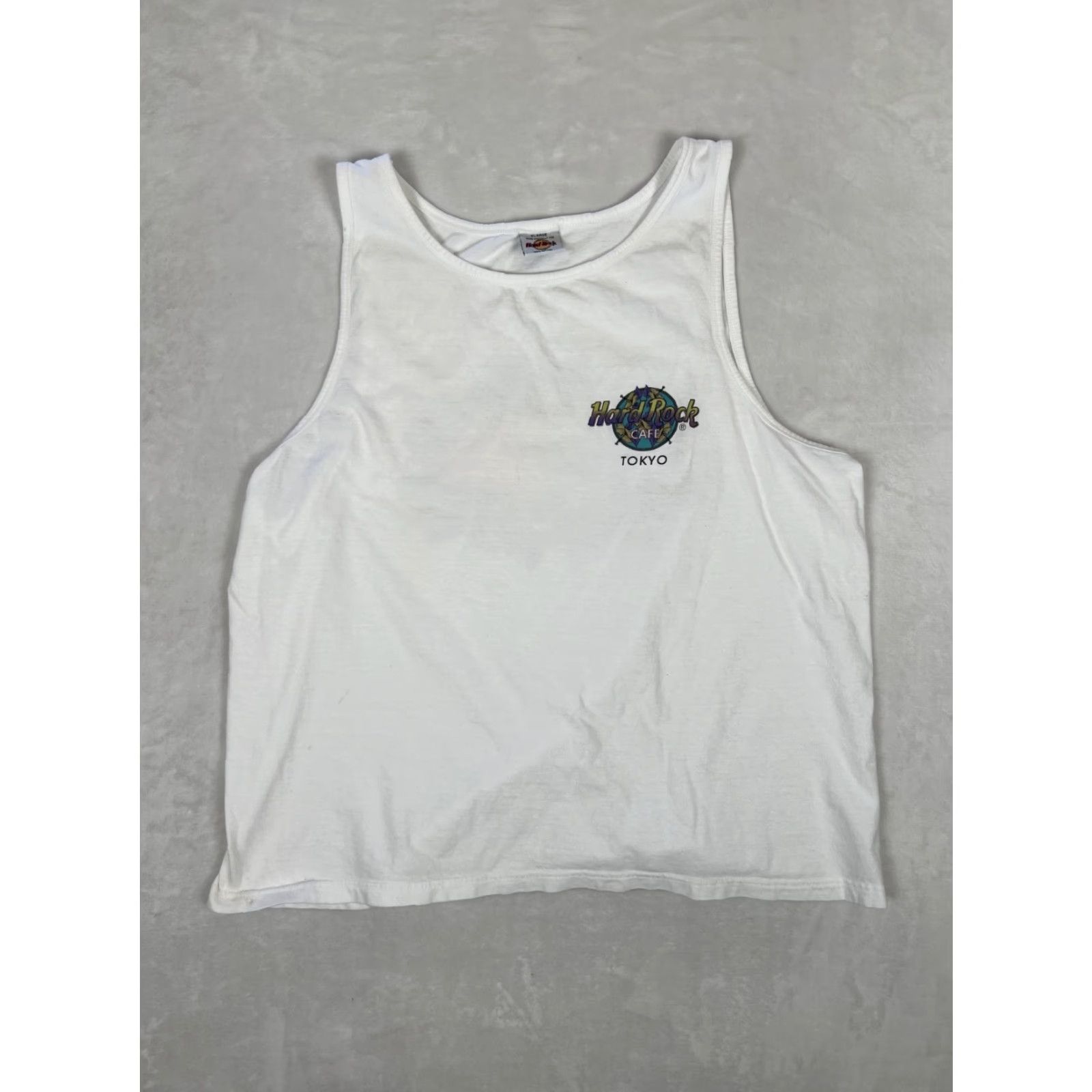 Hard Rock Cafe VINTAGE Hard Rock Cafe Tank Top Shirt XL White 90s Mens T-Shirt Graphic Print 1990s Spring Summer Sleeveless Size US XL / EU 56 / 4 - 2 Thumbnail
