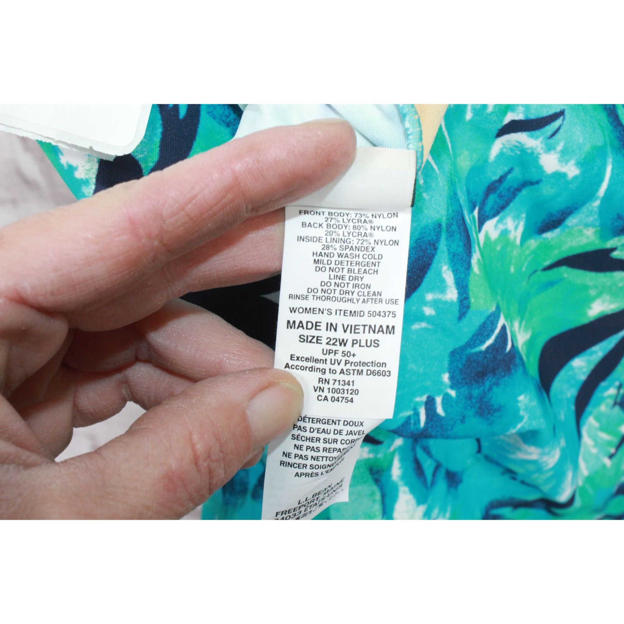 L.L. Bean × Swims LL Bean Shaping Swimwear Tanksuit Watercolor Floral Print Size 3XL / US 20-22 - 8 Thumbnail