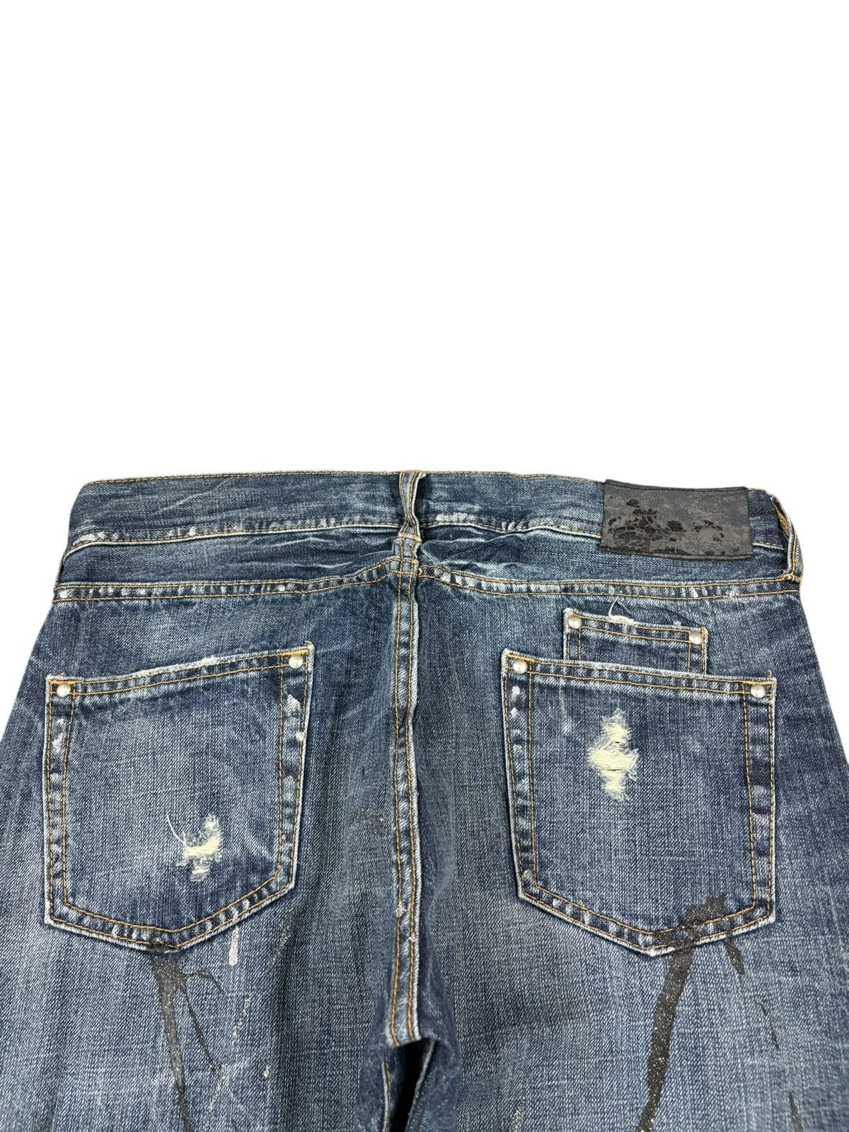 Japanese Brand Vintage Japanese Brand Paint Splattered Distress Loose Jeans Size 31" - 8 Thumbnail