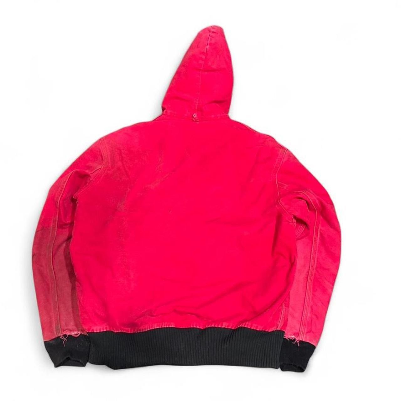 Carhartt Vintage Carhartt J130 Red Distressed Faded Hooded Jacket Size US L / EU 52-54 / 3 - 2 Thumbnail