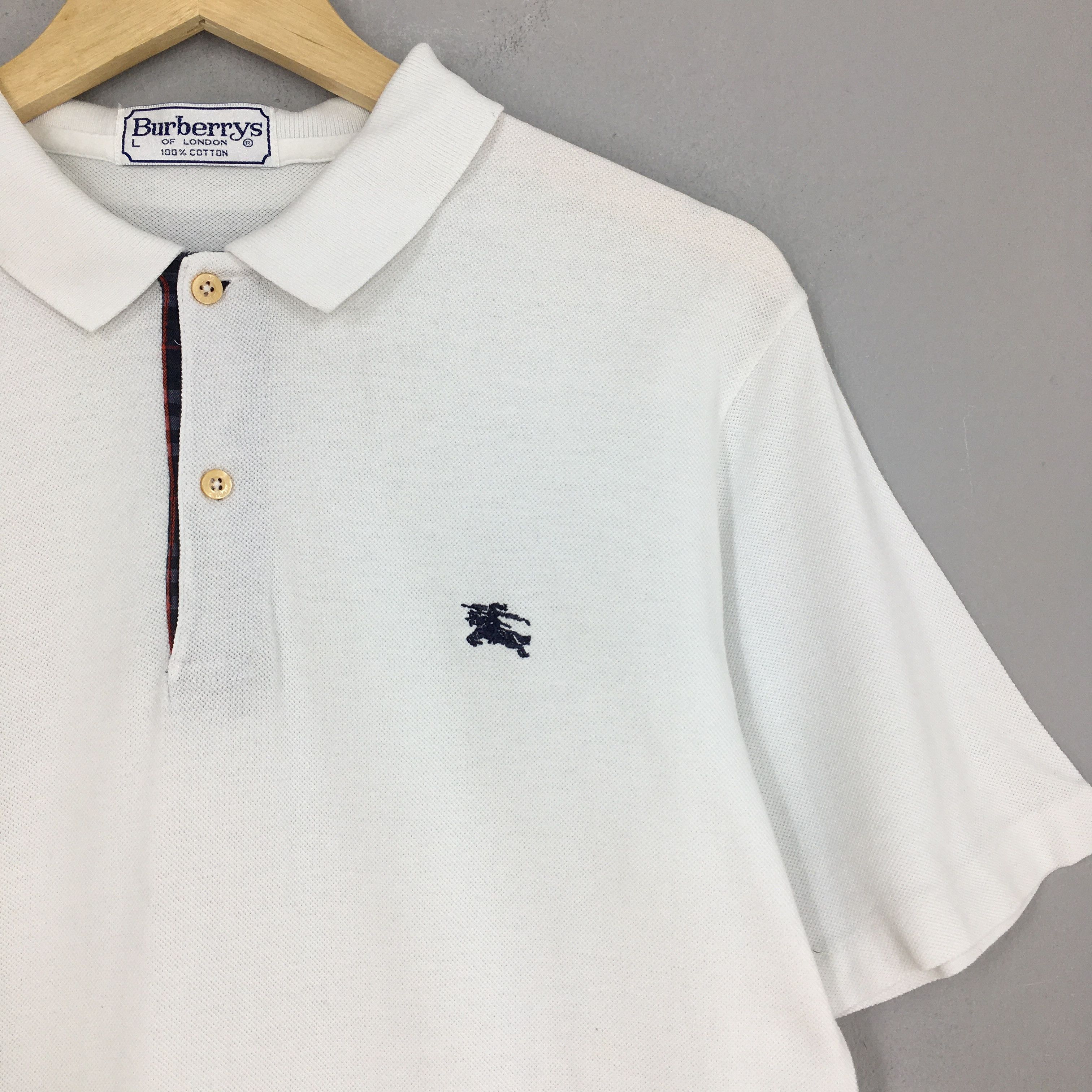 Burberry × Burberry Prorsum × Designer Vintage Burberrys London Polo Shirt Button Large Size US L / EU 52-54 / 3 - 2 Thumbnail