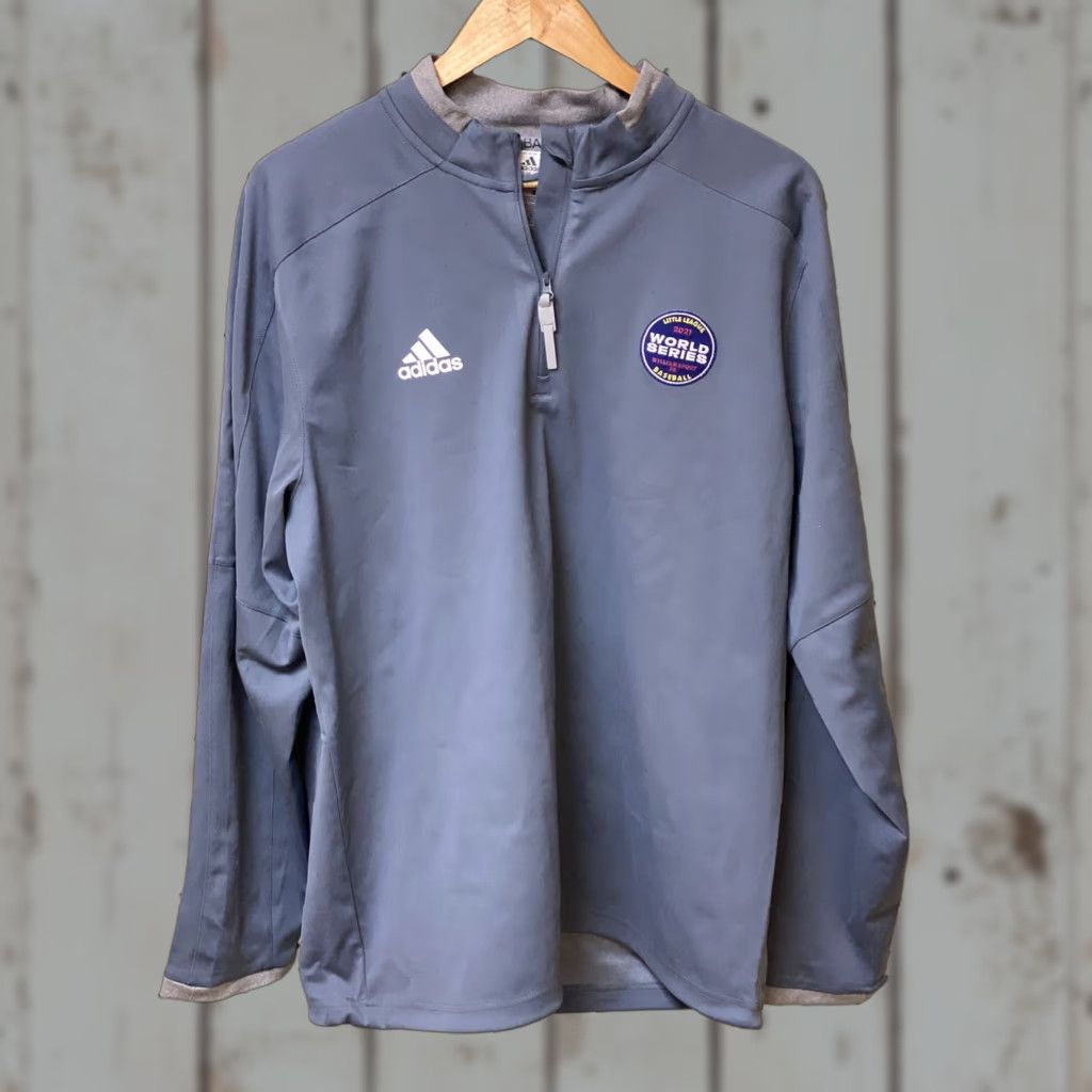 Adidas adidas Mens Baseball Gray Pullover 1/4 Zip Windbreaker Shirt M 1/4 Zip Little League World Series Size US M / EU 48-50 / 2 - 1 Thumbnail