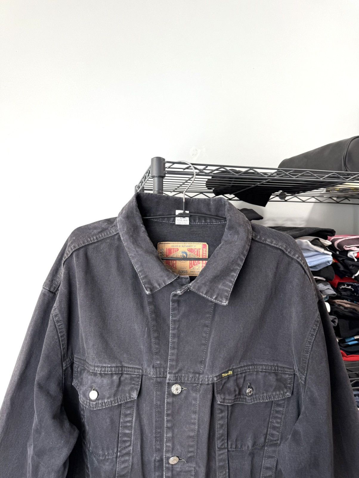 Diesel 💥Rare! Vintage Diesel Denim Jacket Archive Leather Patch Size US XXL / EU 58 / 5 - 5 Thumbnail