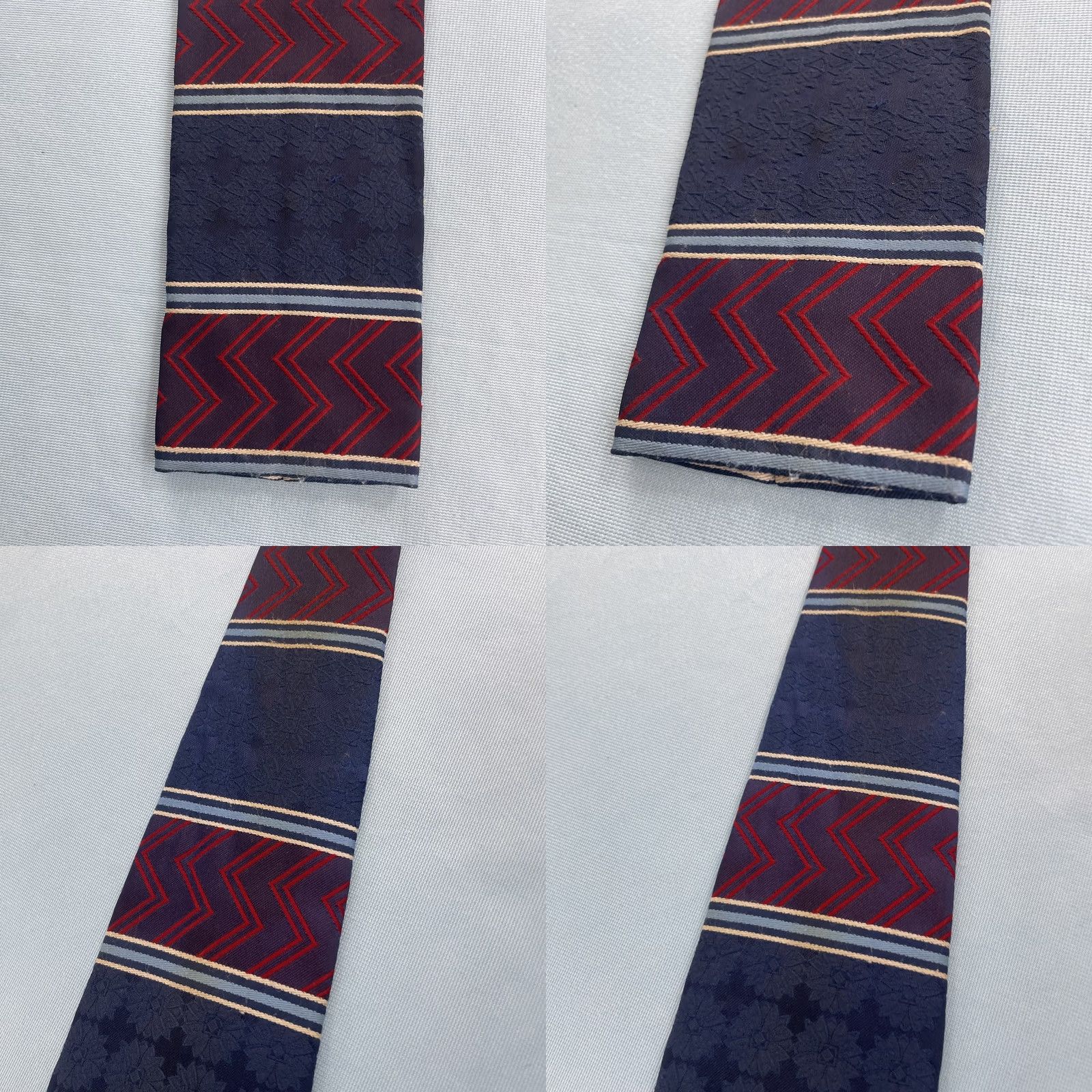 MCM Vtg 60s Ernst Square End NeckTie Union Mod MCM Aztec Patriot Red White Blue 3x54 Capsule Necktie Size ONE SIZE - 10 Thumbnail