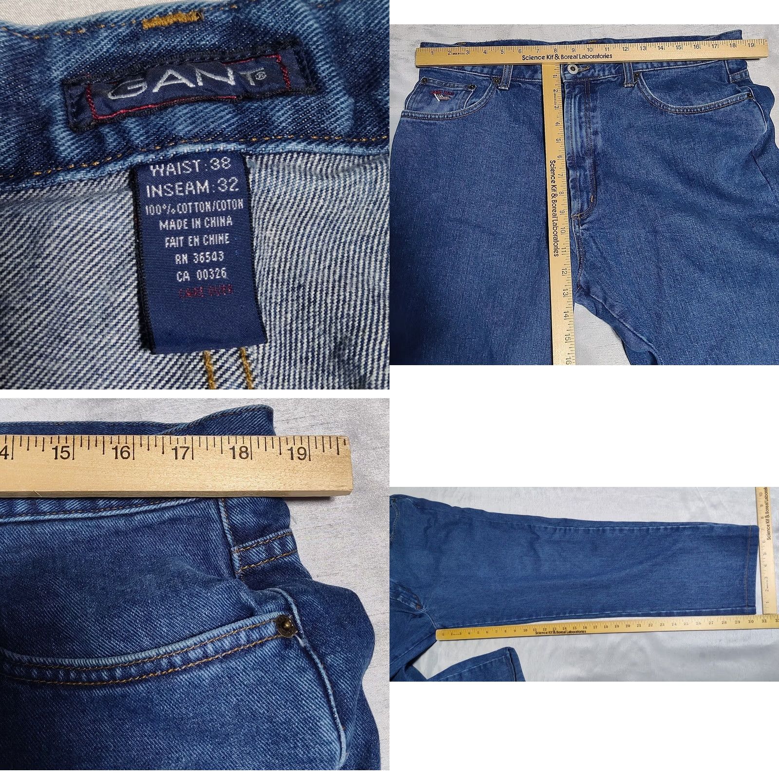 Gant VINTAGE GANT USA Jeans Men 5-Pocket Blue Denim 37x31 Regular 5-Pocket Five Pocket Shirt? Size US 38 / EU 54 - 8 Thumbnail