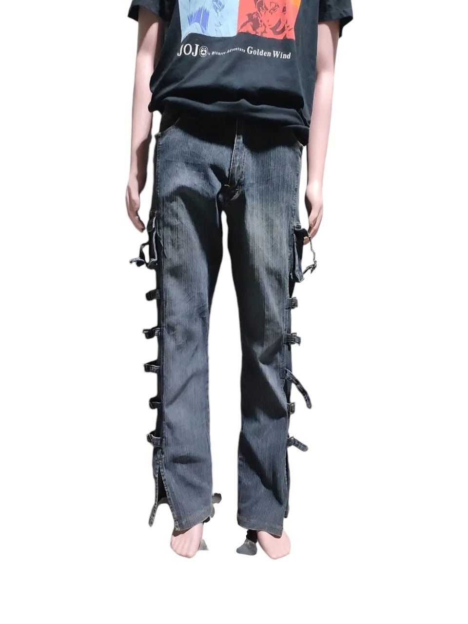 Other Apollo MultiStrap Design Cargo Flared Bondage Punk Jeans Size US 33 - 1 Thumbnail