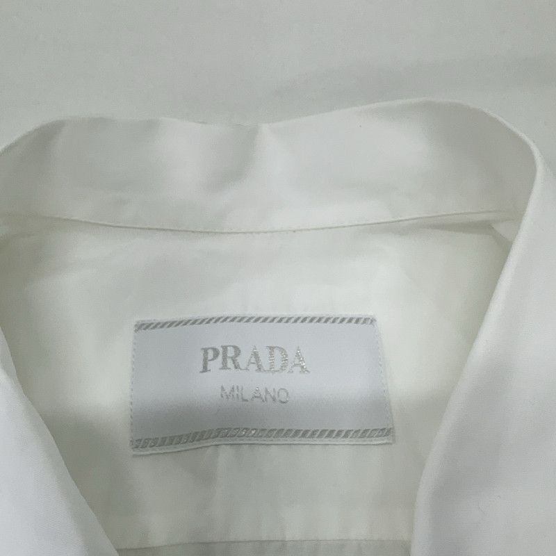 Prada Prada White Metal Triangle Zip Shirt-2506 Size US M / EU 48-50 / 2 - 1 Thumbnail