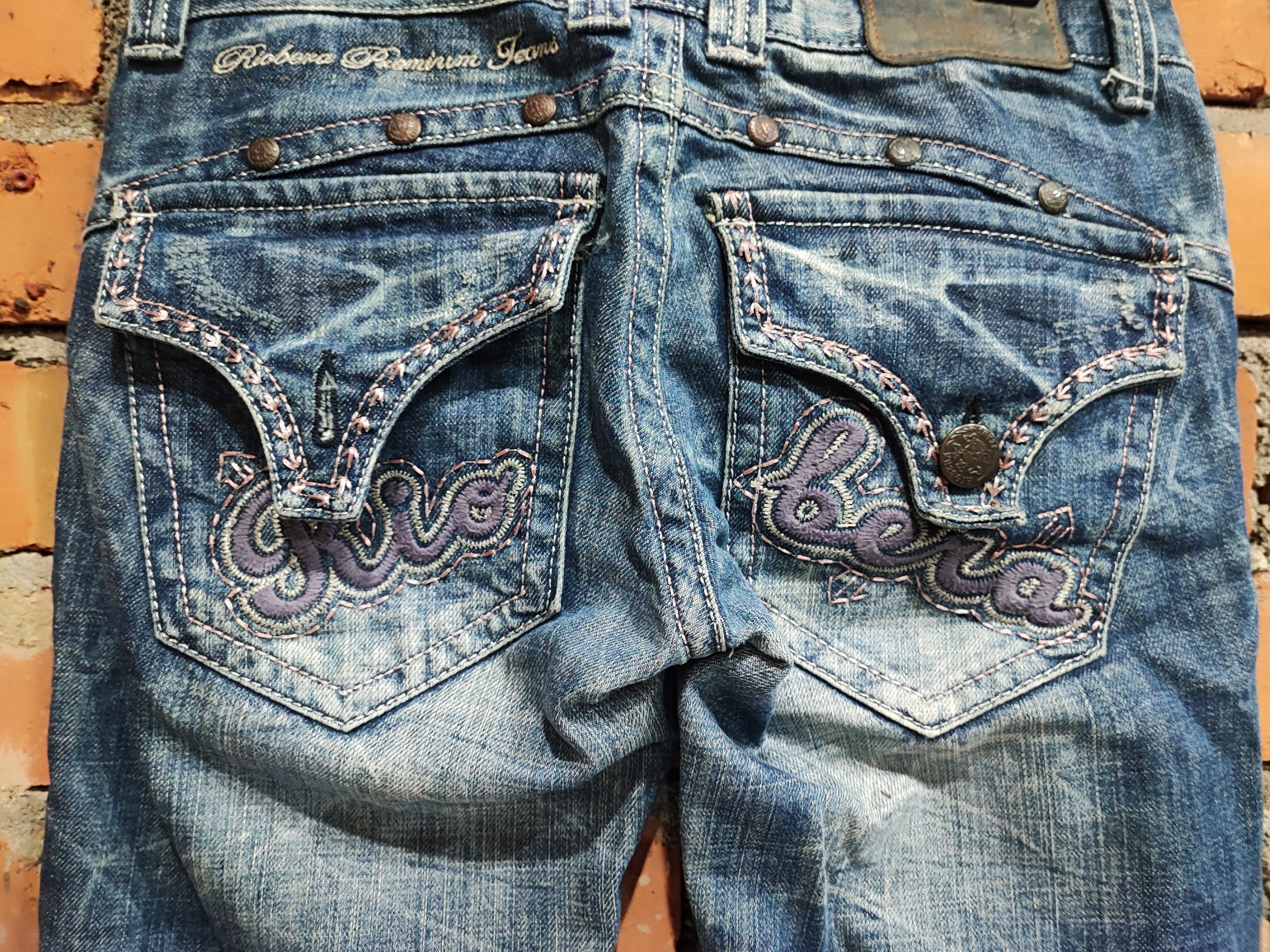 Ed Hardy Y2K Vintage RIOBERA GOTHIC FLARE JEANS Size US 30 / EU 46 - 9 Thumbnail
