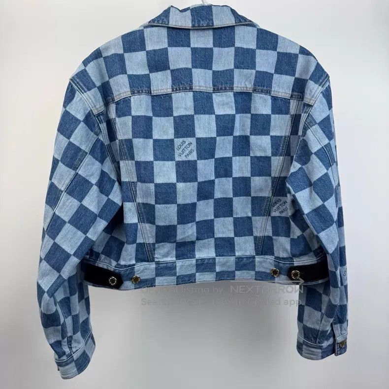 Louis Vuitton Louis Vuitton SS24 Blue Checkerboard Anchor Gold Button Ja Size S / US 4 / IT 40 - 2 Thumbnail