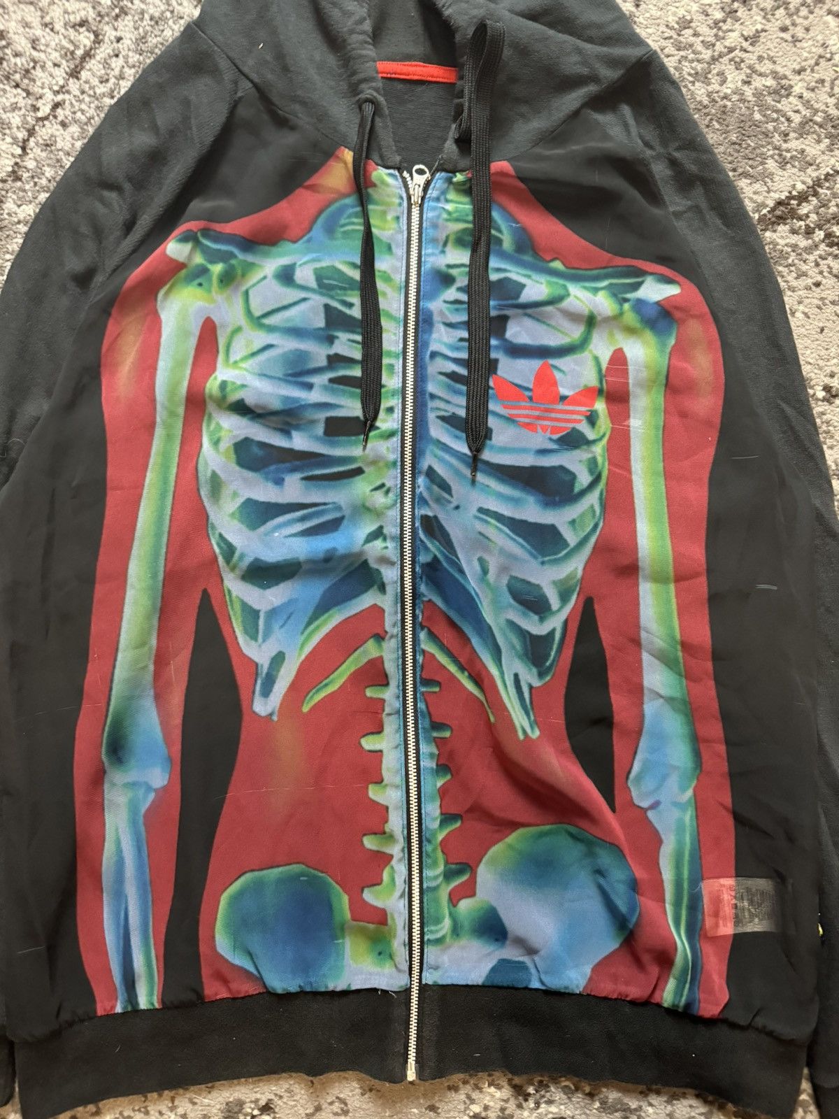 Adidas Vintage Y2K Adidas X-Ray Skeleton Mesh Gaultier Style Hoodie Size US M / EU 48-50 / 2 - 7 Thumbnail