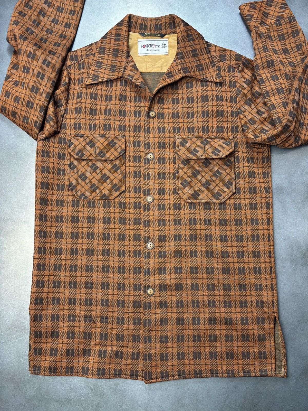 Original Penguin × Sears × Vintage 1970s Polyester Button Up Vintage Munsingwear Plaid Jacket Size US M / EU 48-50 / 2 - 8 Thumbnail