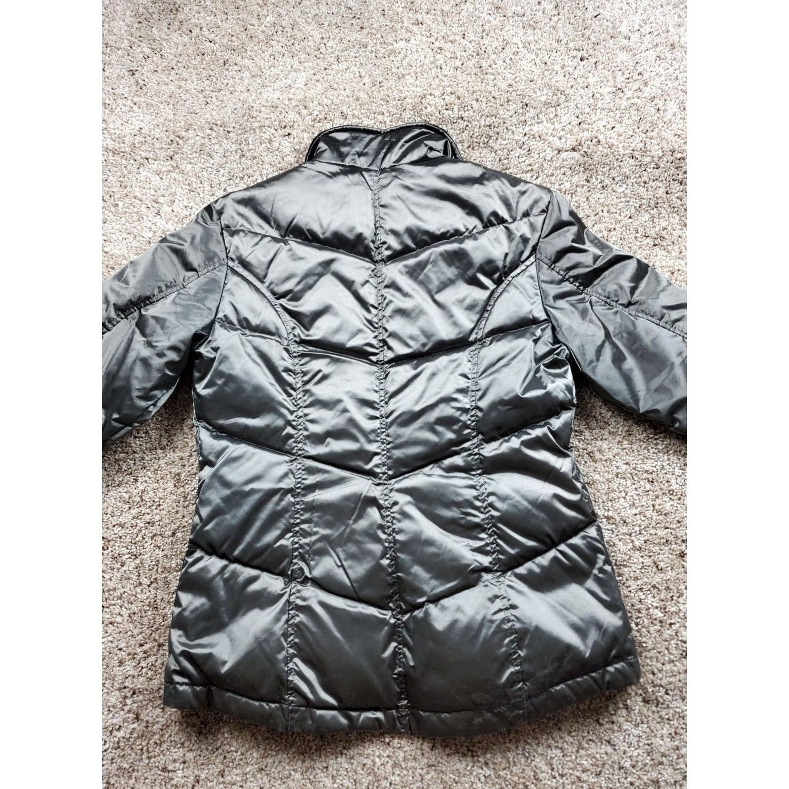 Vintage VINTAGE Mudd Puffer Jacket Womens M Gray Full Zip Satin Long Sleeve Y2K Size M / US 6-8 / IT 42-44 - 6 Thumbnail