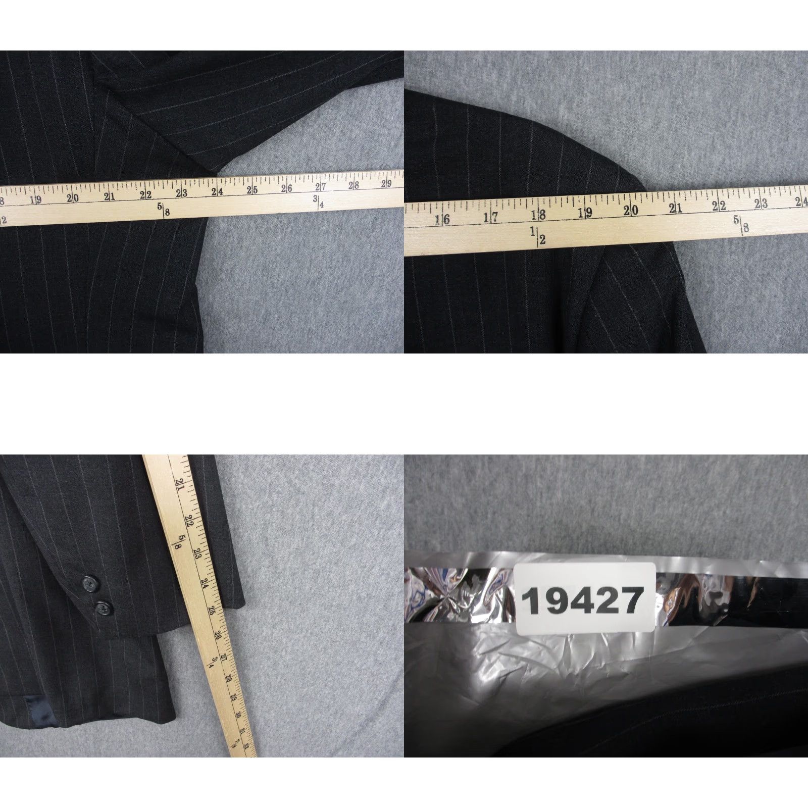 Brooks Brothers VINTAGE Brooks Brothers Blazer Mens 46L Gray Pinstripe Wool Suit Jacket 90s Size 46R - 9 Thumbnail