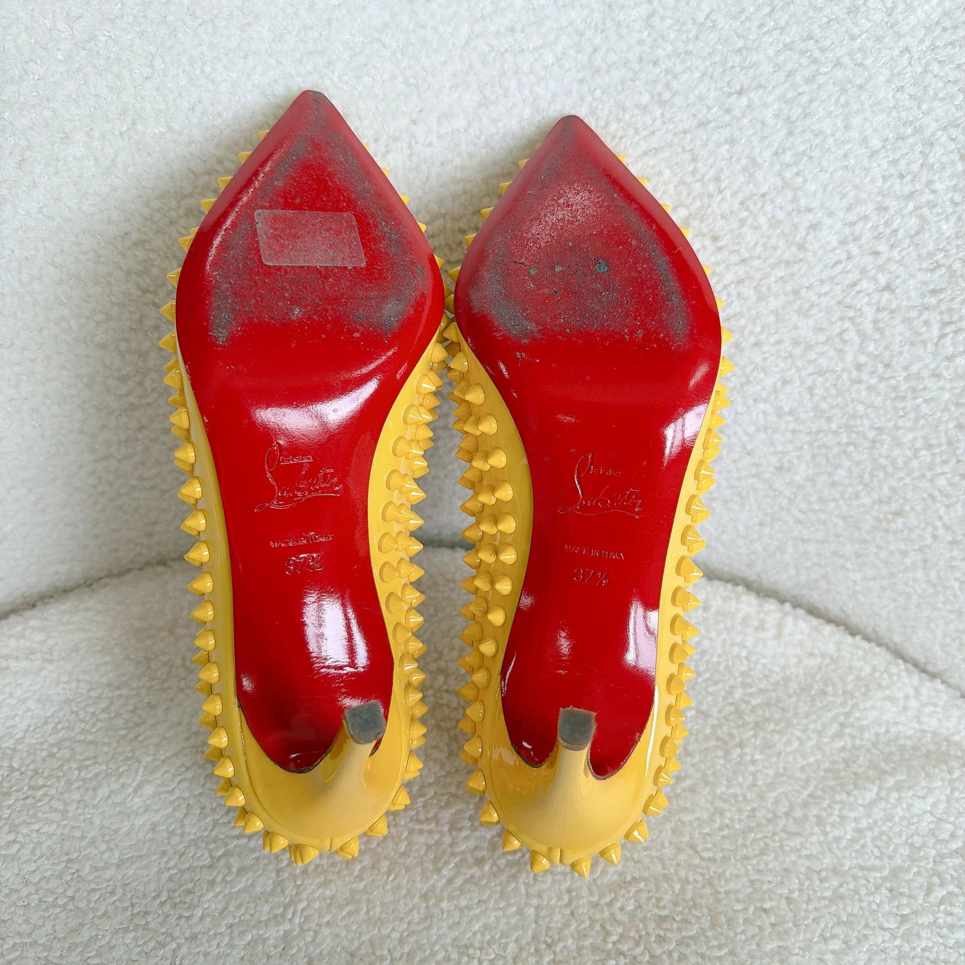 Christian Louboutin Christian Louboutin Yellow Pointed Toe Heels 37.5 Size US 7 / IT 37 - 8 Thumbnail