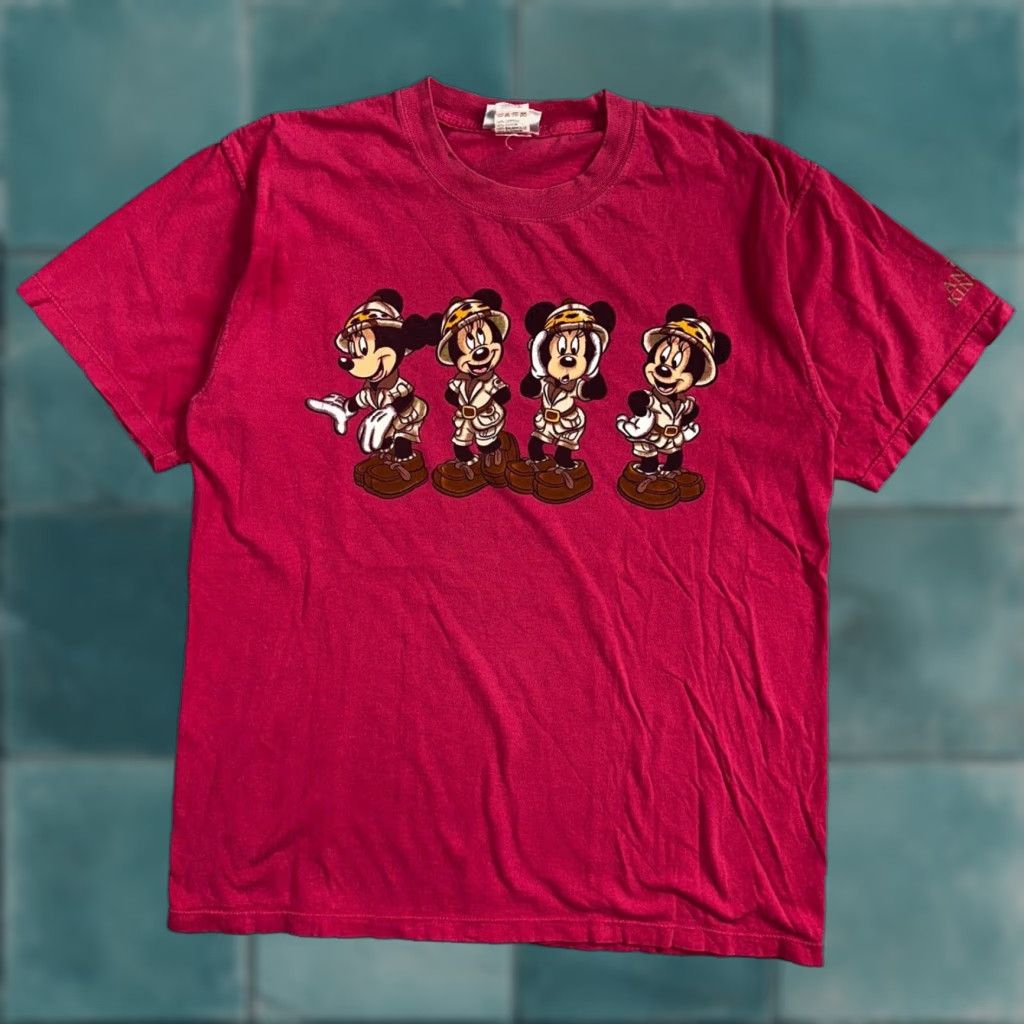 VINTAGE Disney Animal Kingdom Safari T-Shirt Kids Medium Pink