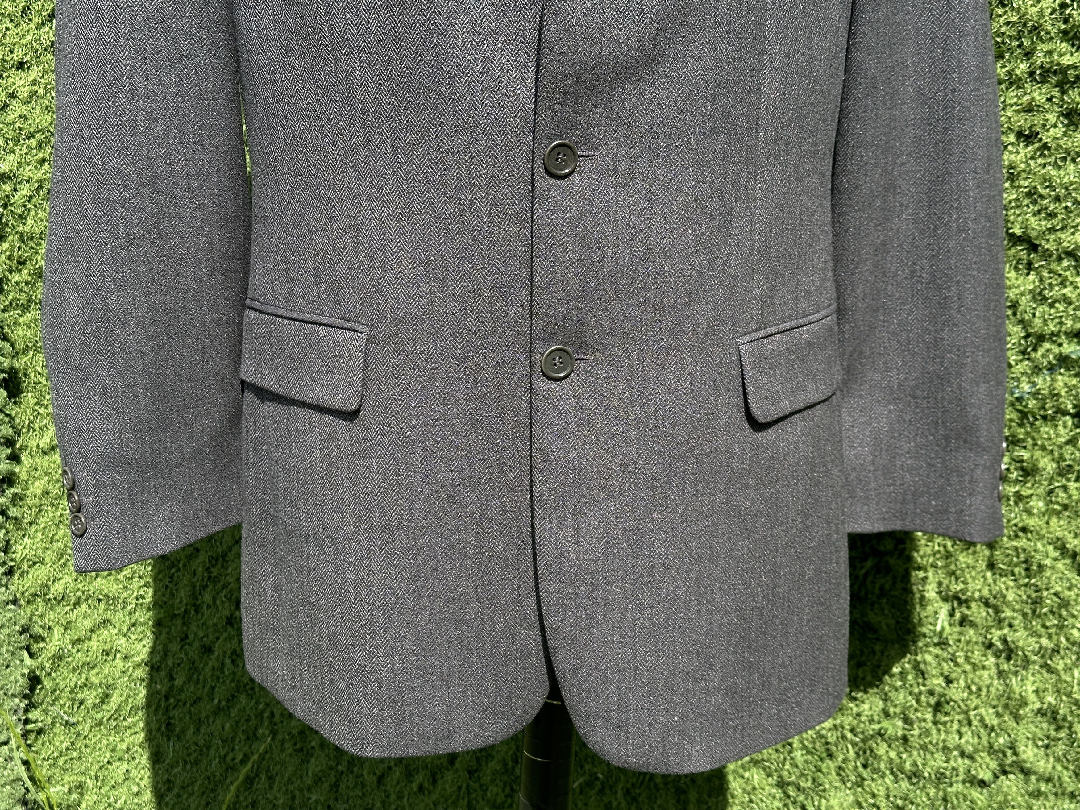 Balmain Balmain Paris Herringbone Wool Suit Blazer Double Vent IT 52 Size 52R - 9 Thumbnail