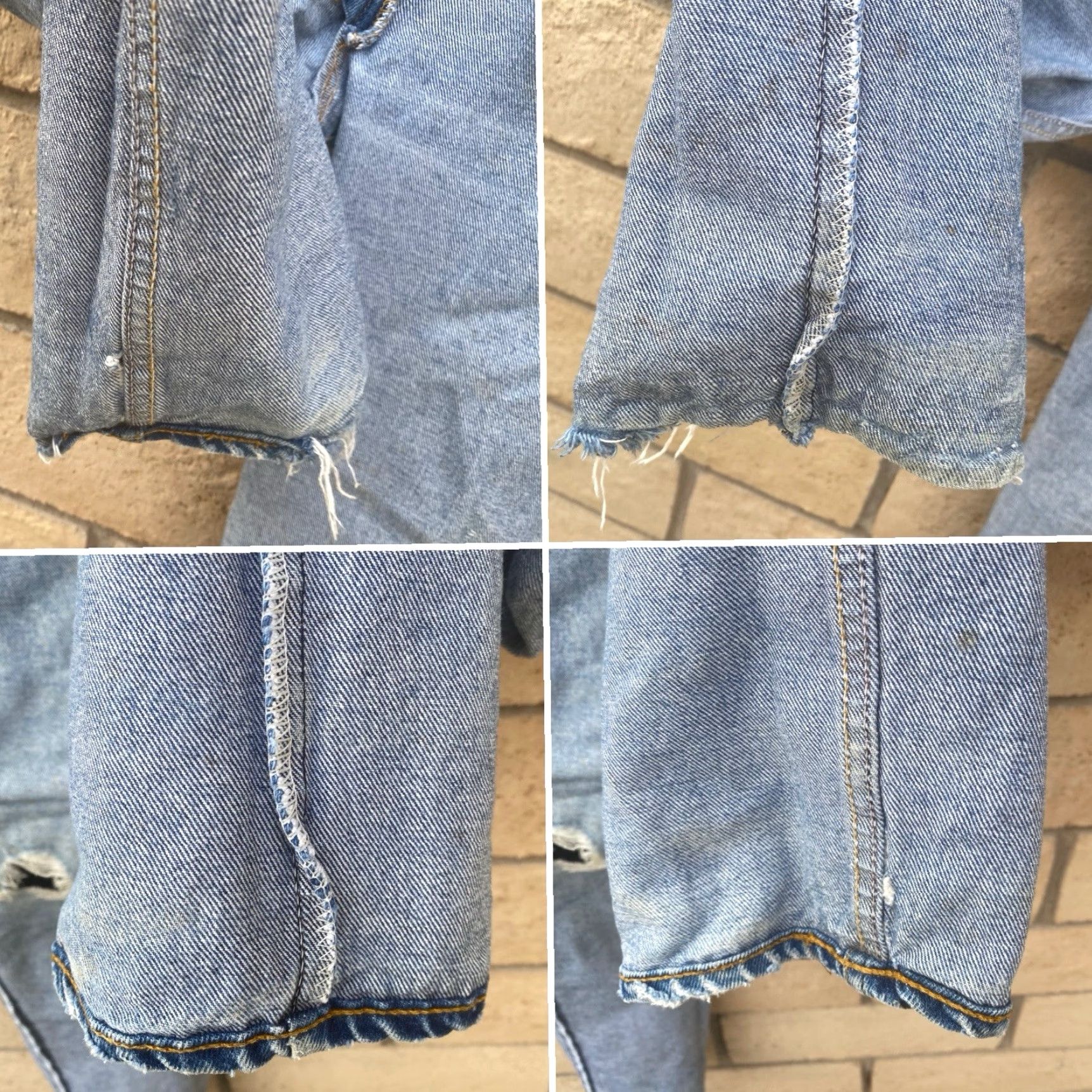 Levi's VINTAGE Levi's Jeans Distressed Worn Holes 34x31 See Measurements 5-Pocket Zip Fly Men Blue Denim Cotton 1980s-90s Size US 34 / EU 50 - 6 Thumbnail