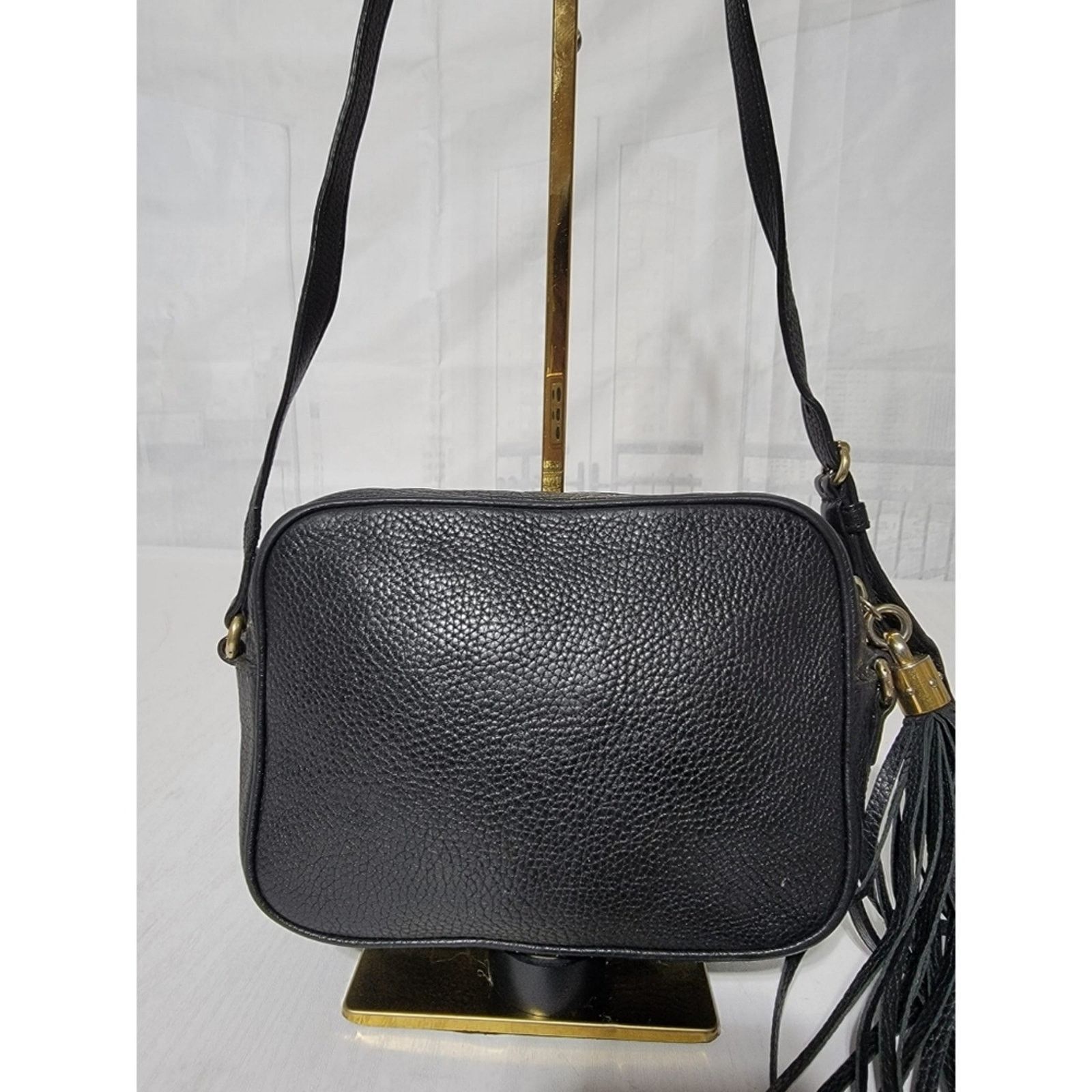 Gucci Authentic GUCCI Pebbled Calfskin Small Soho Disco Bag Black Size ONE SIZE - 7 Thumbnail