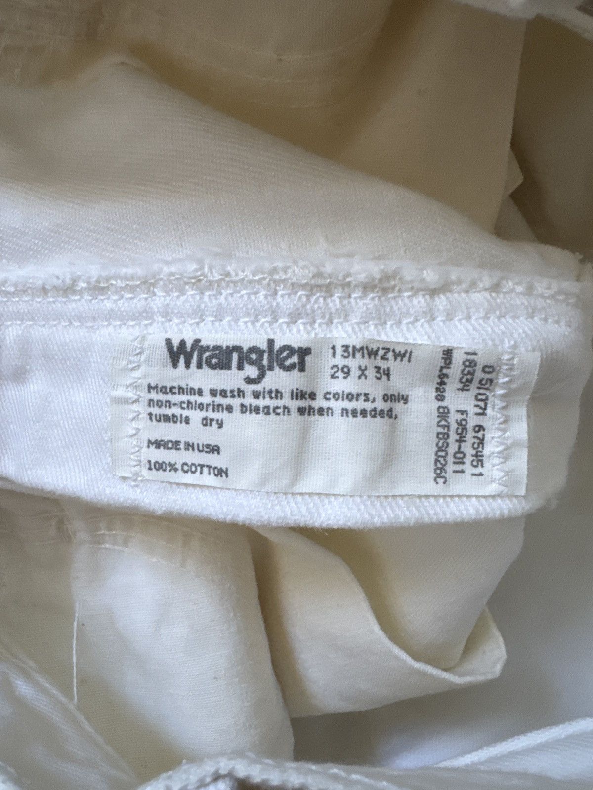 Wrangler Wrangler 13MWZ Pro Rodeo White Jeans NWT 29x34 USA Size US 29 - 5 Thumbnail