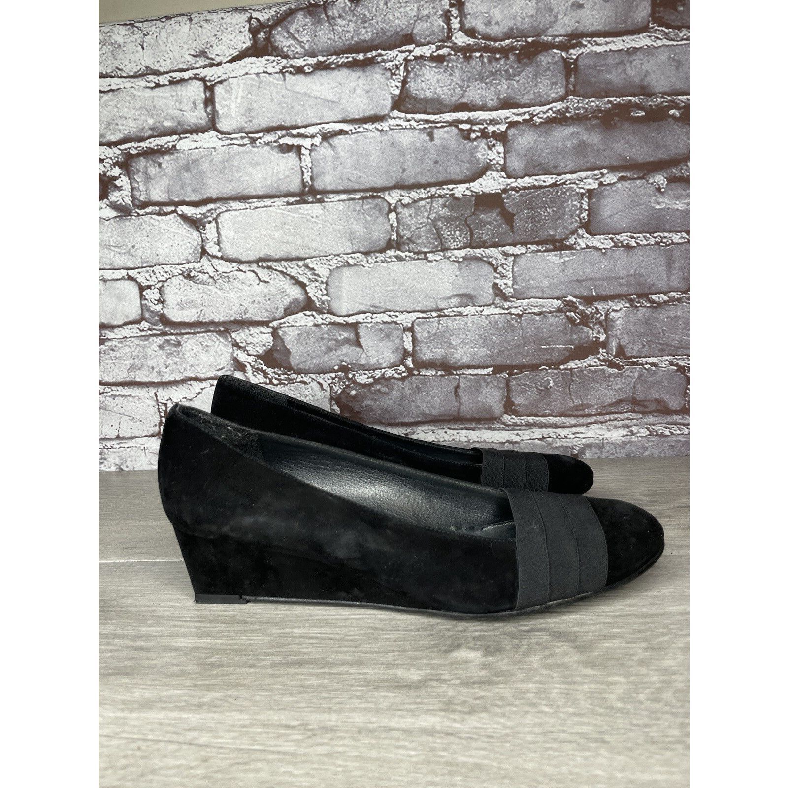 Stuart Weitzman Stuart Weitzman Black Suede Leather High Wedge Pumps Shoes W Size US 10 / IT 40 - 13 Thumbnail